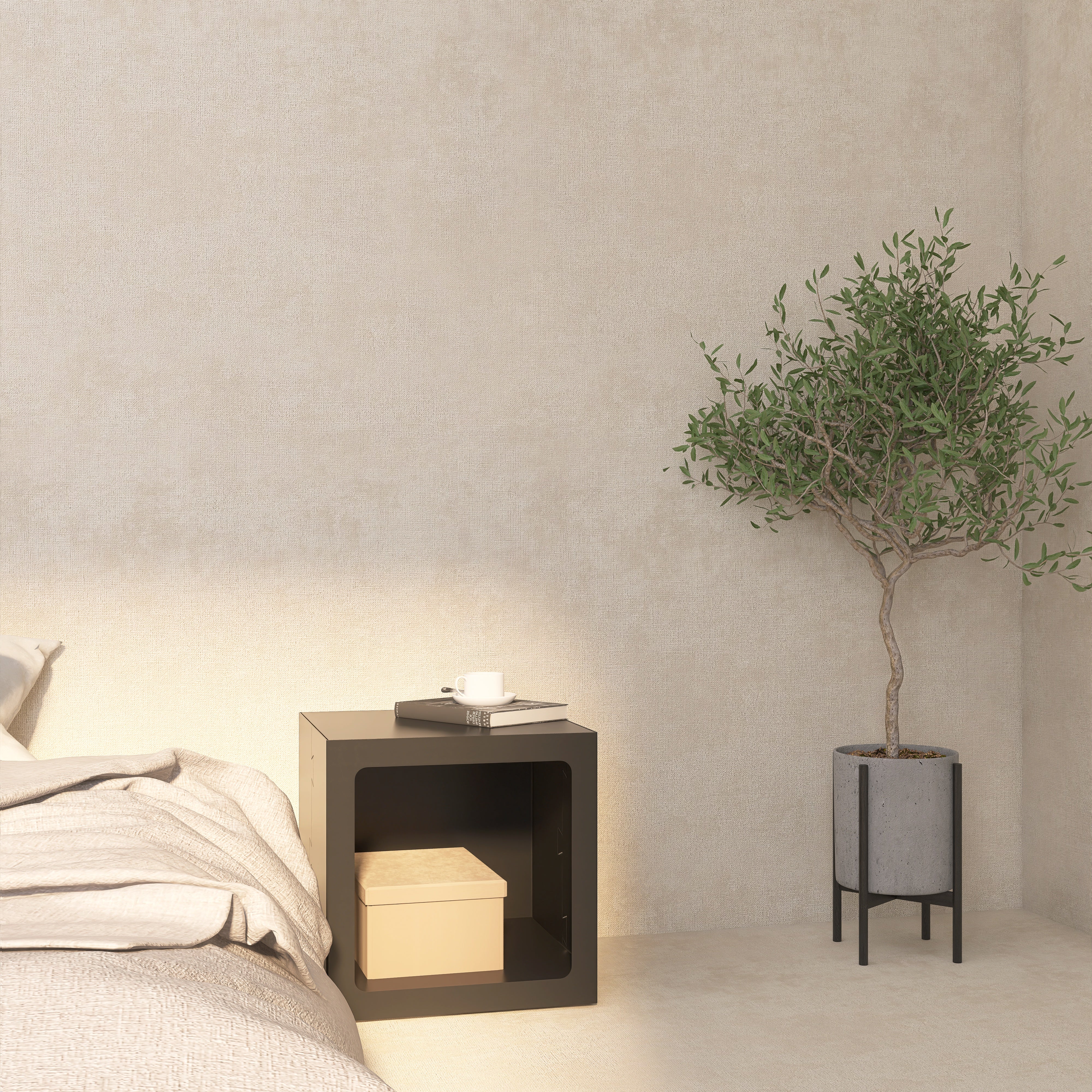 Noptieră metalică MONO pentru dormitor modern - design minimalist, funcțional și durabil