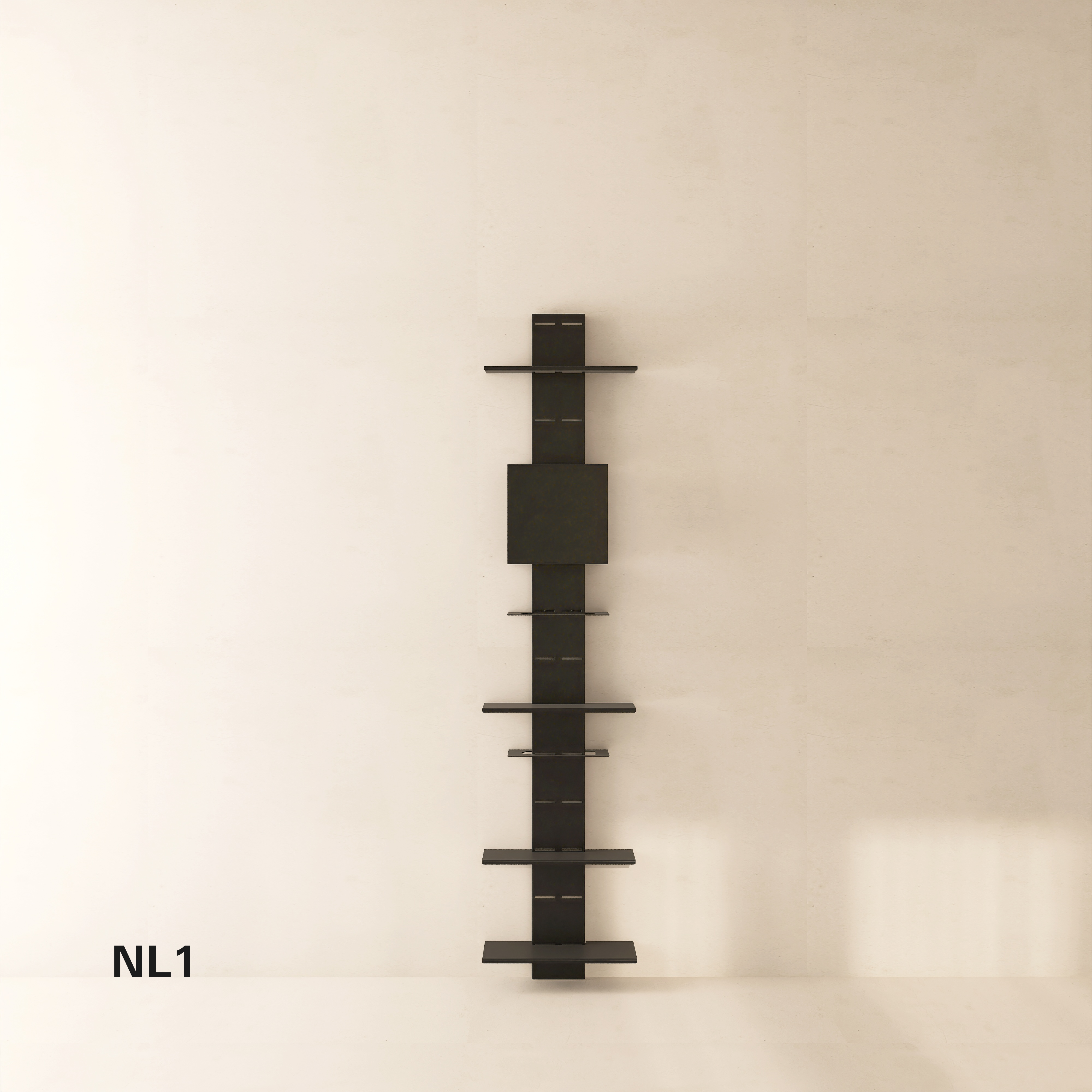 Biblioteca metalica NO LIMITS design flexibil si personalizat, cu structura din otel si polite din aluminiu detasabile, ideala pentru living, dormitor sau birou - mono