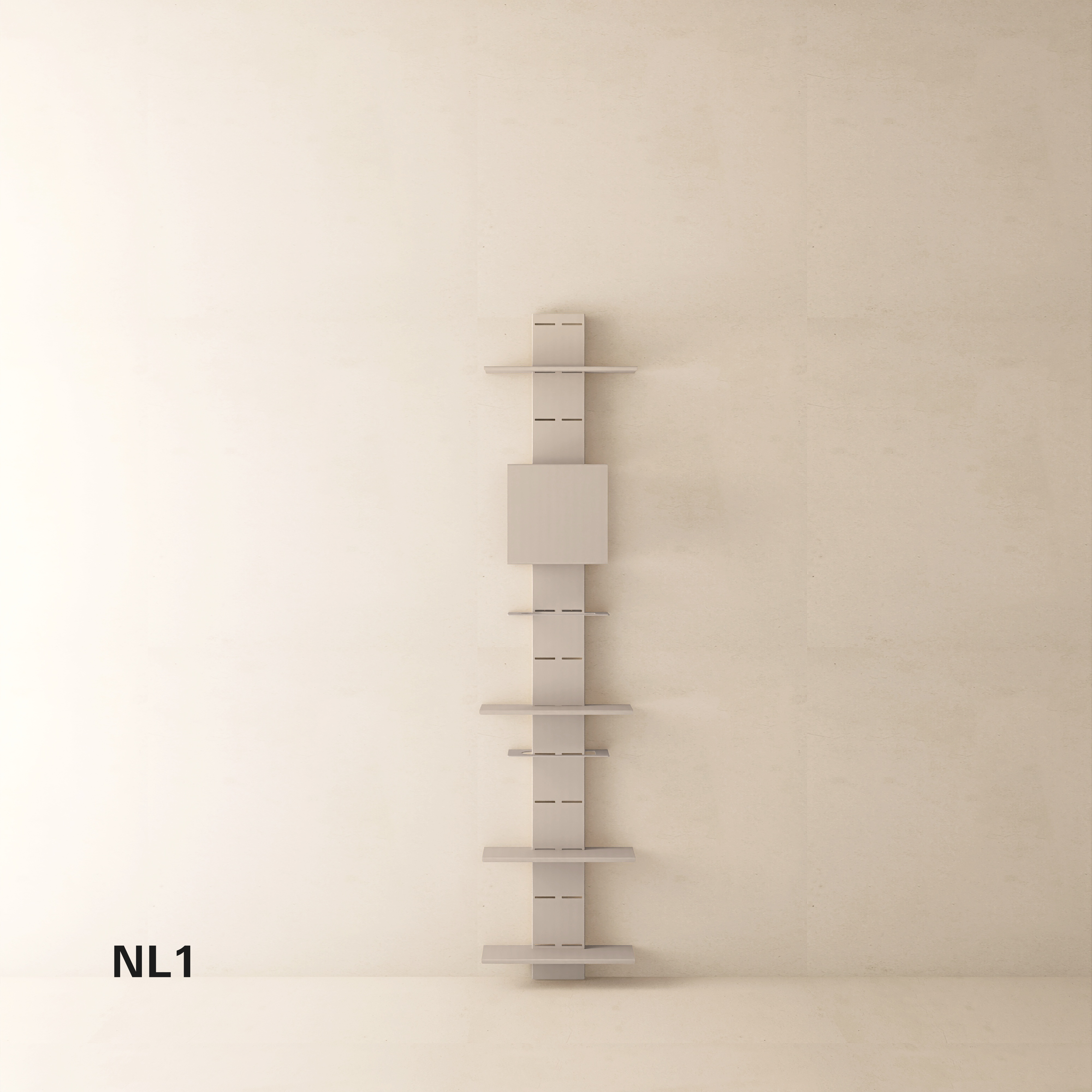 Biblioteca metalica NO LIMITS  design flexibil si personalizat, cu structura din otel si polite din aluminiu detasabile, ideala pentru living, dormitor sau birou- mono