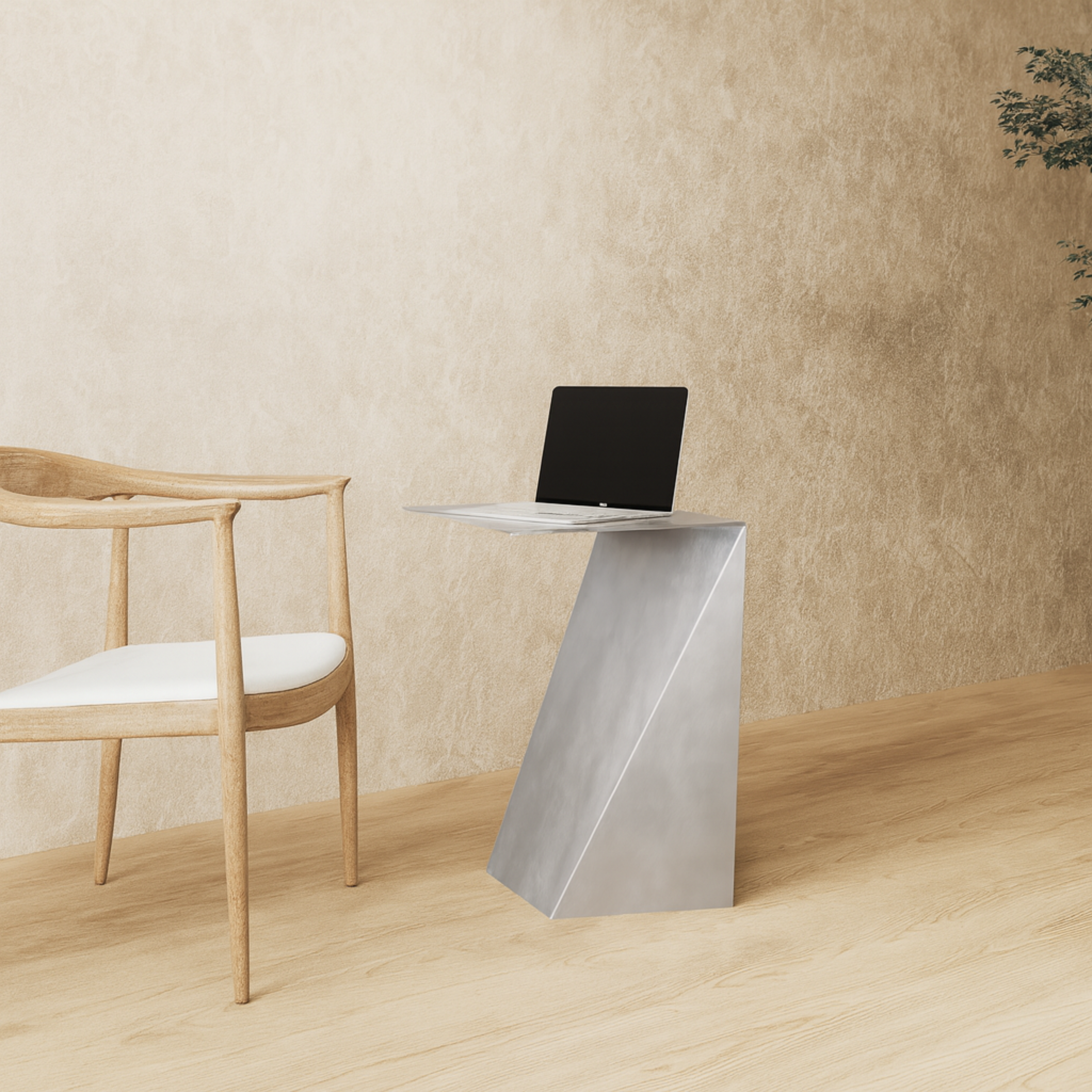 Birou SWEETY aluminiu finisat manual - design minimalist autentic pentru bibliotecă modernă