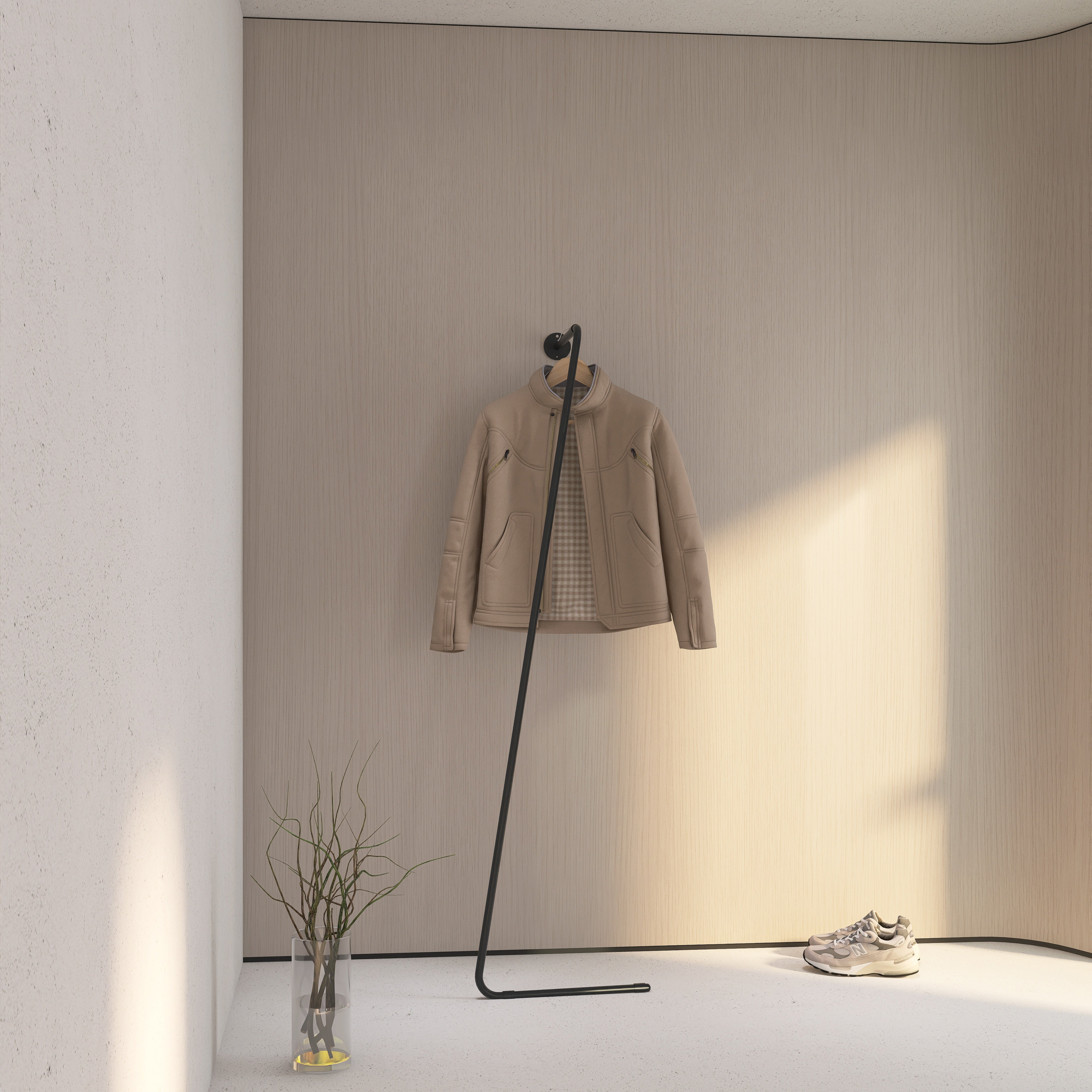 Cuier metalic Z design modern si functional, fabricat din metal robust cu agatatori din piele - mono