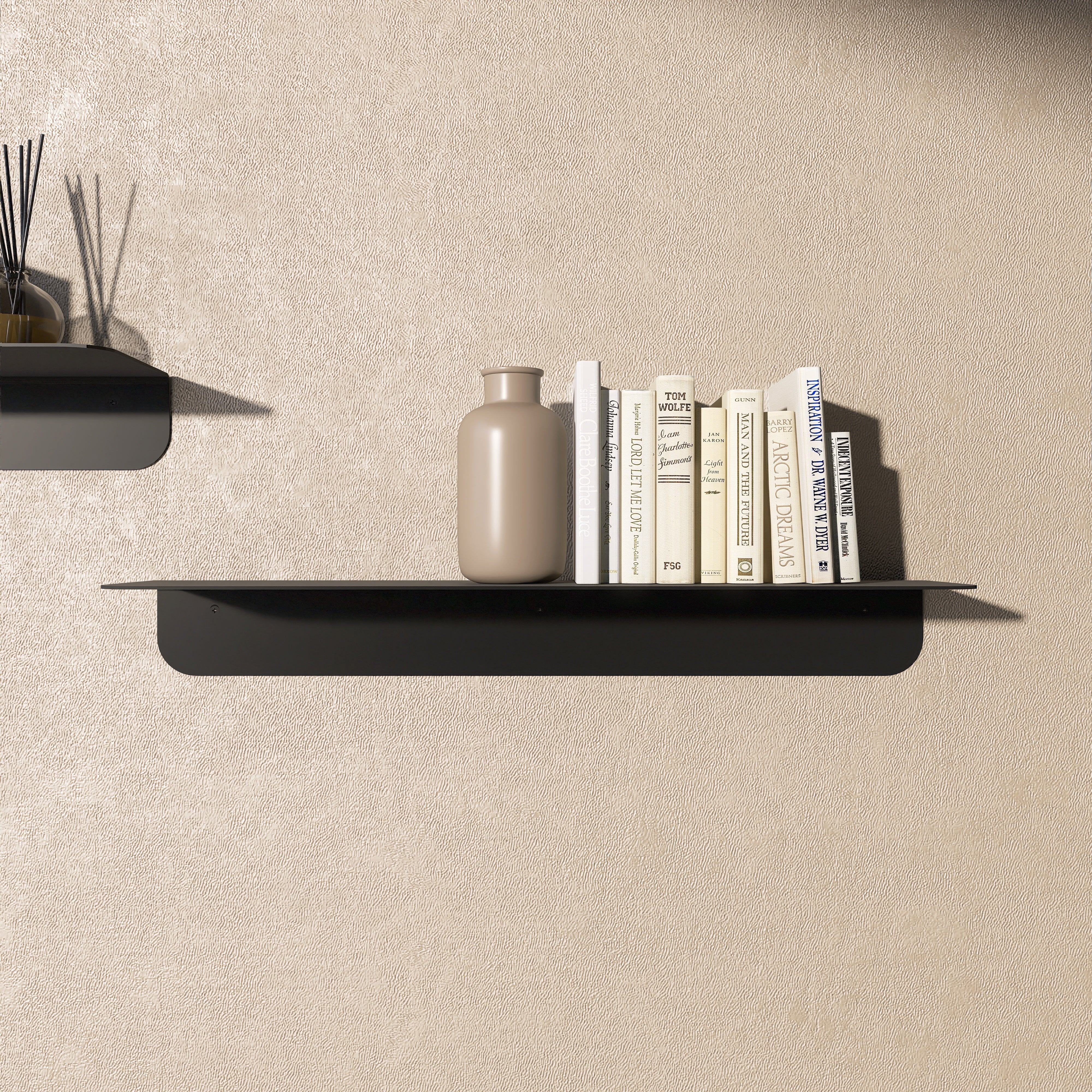 Etajera metalica Fly din aluminiu vopsit electrostatic, design minimalist, ideala pentru living, baie si hol.