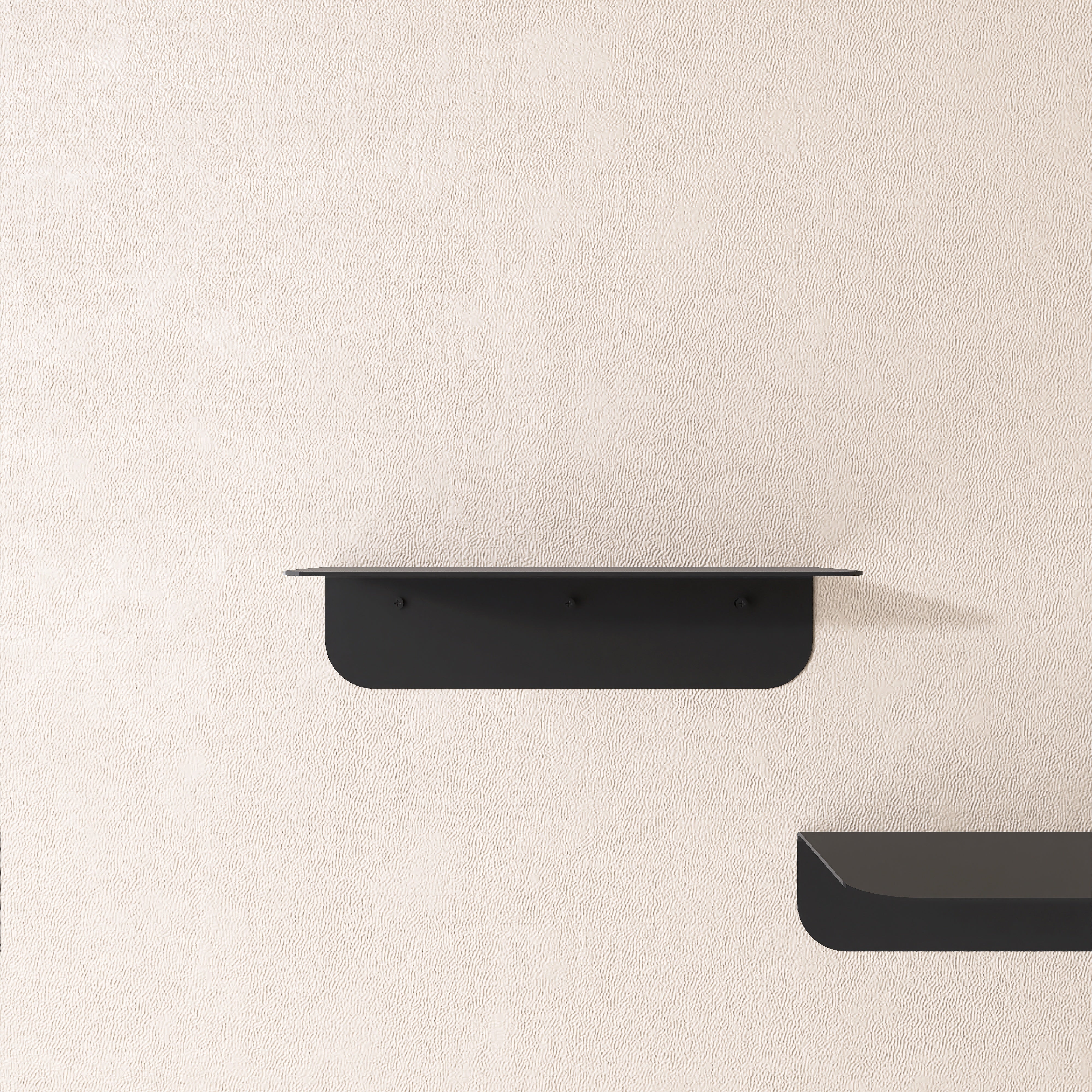 Etajeră metalică Fly din aluminiu vopsit electrostatic, design minimalist,prindere cu suruburi.