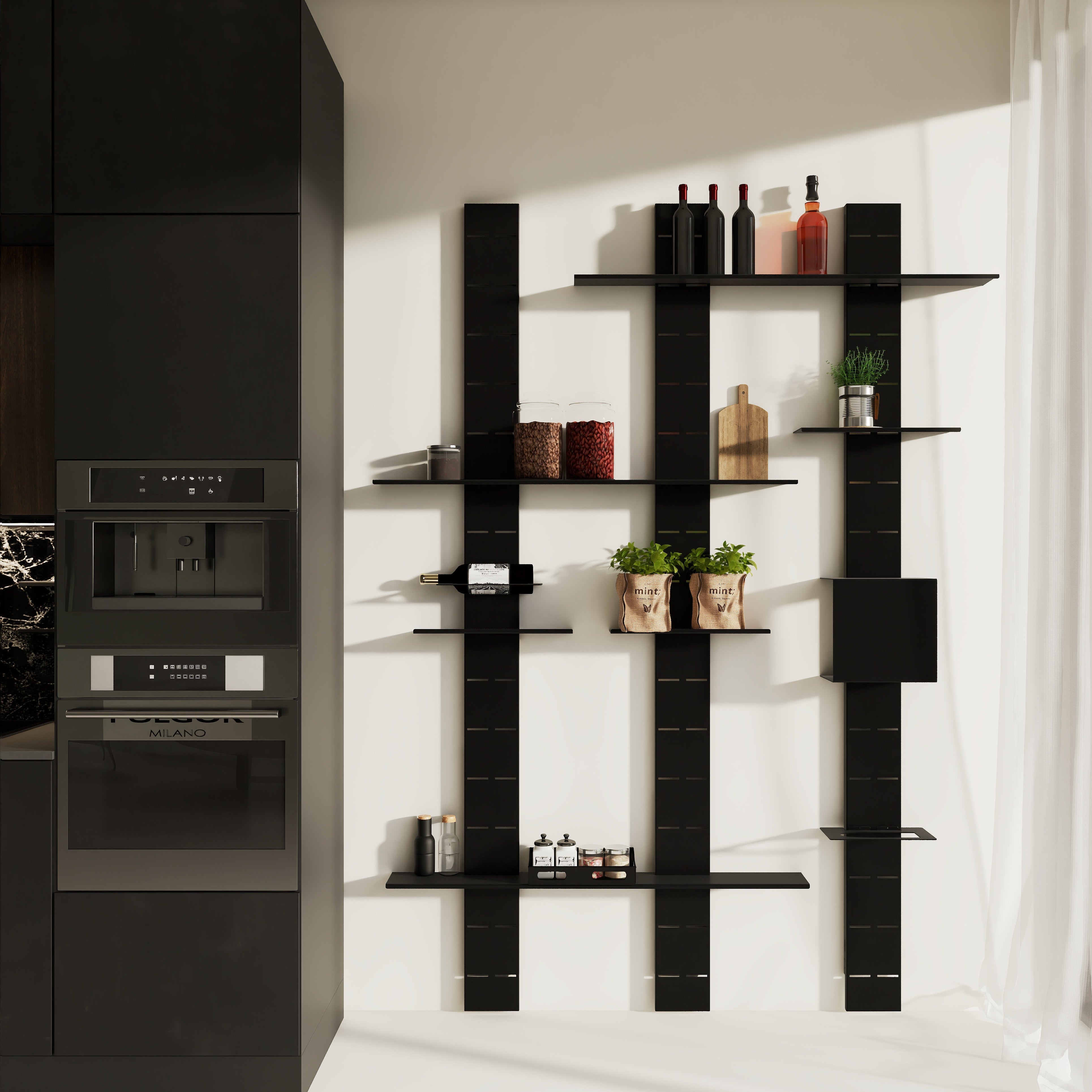 Etajera modulară No Limits pentru depozitare în bucătărie sau spatii adiacente