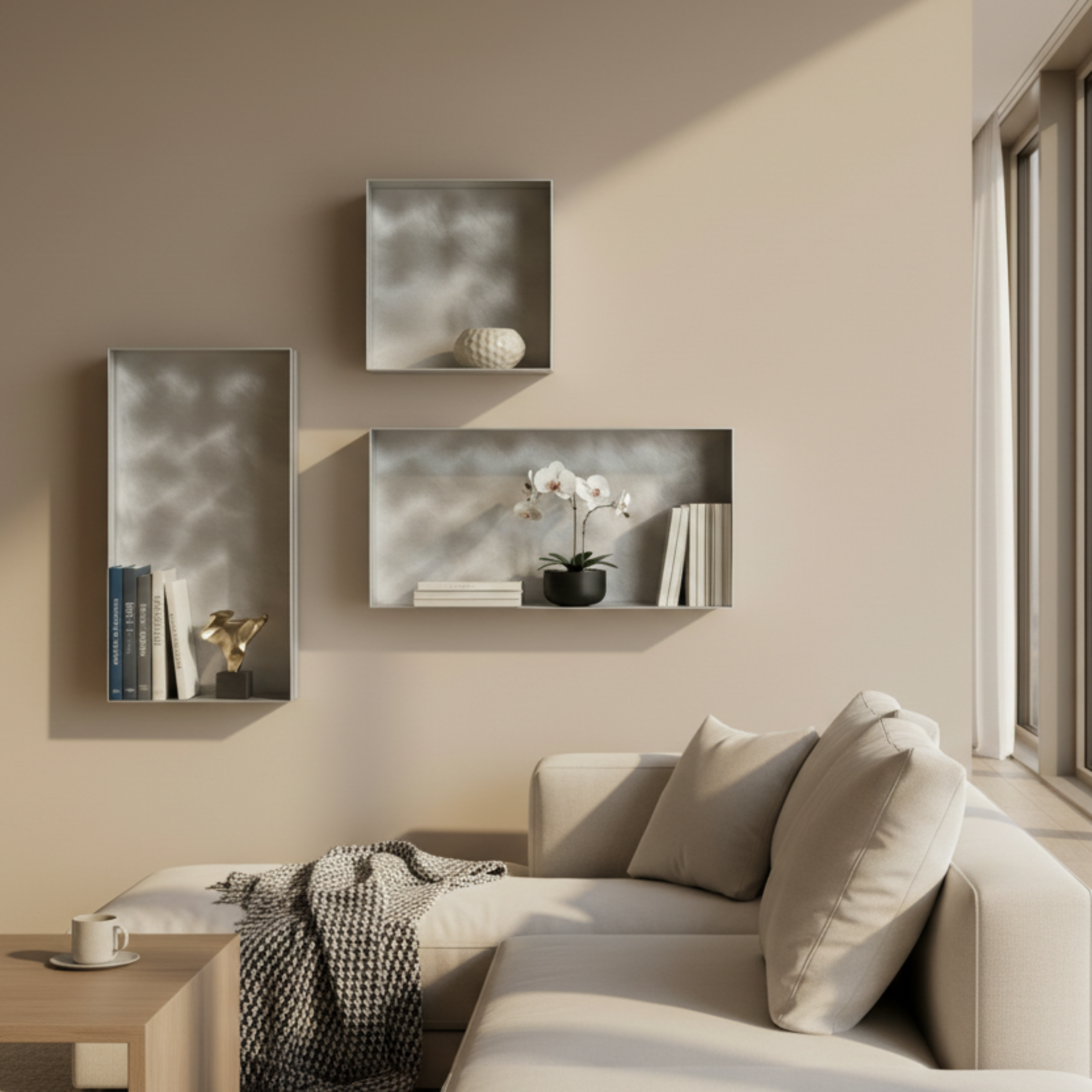 Etajere FRAME - depozitare și decor premium, suprafață de exprimare personală, design exclusivist finisat manual