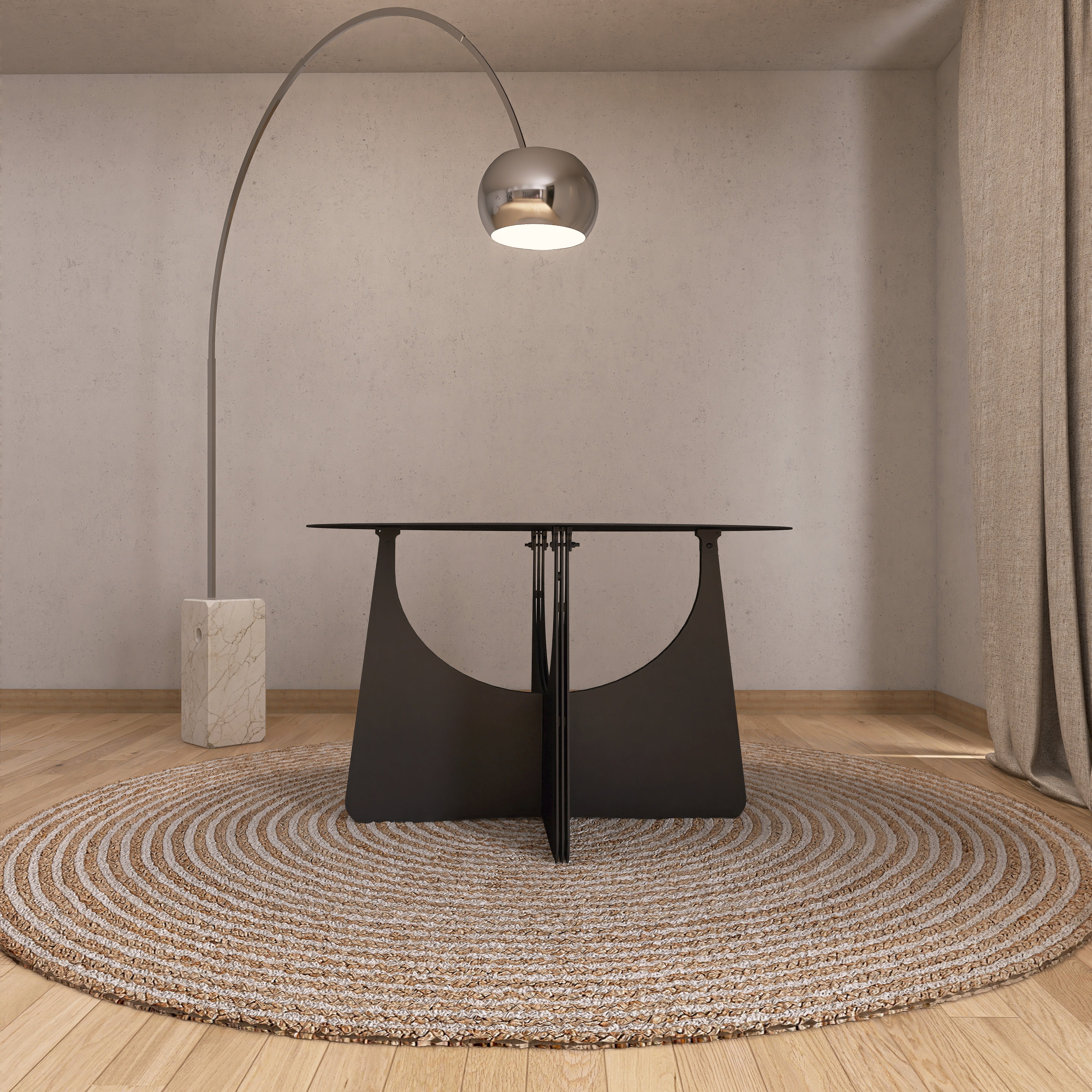 Masa metalica BIG FUNNY design minimalist si modern, construita integral din metal, ideala pentru orice interior, usor de curatat si durabila  - mono