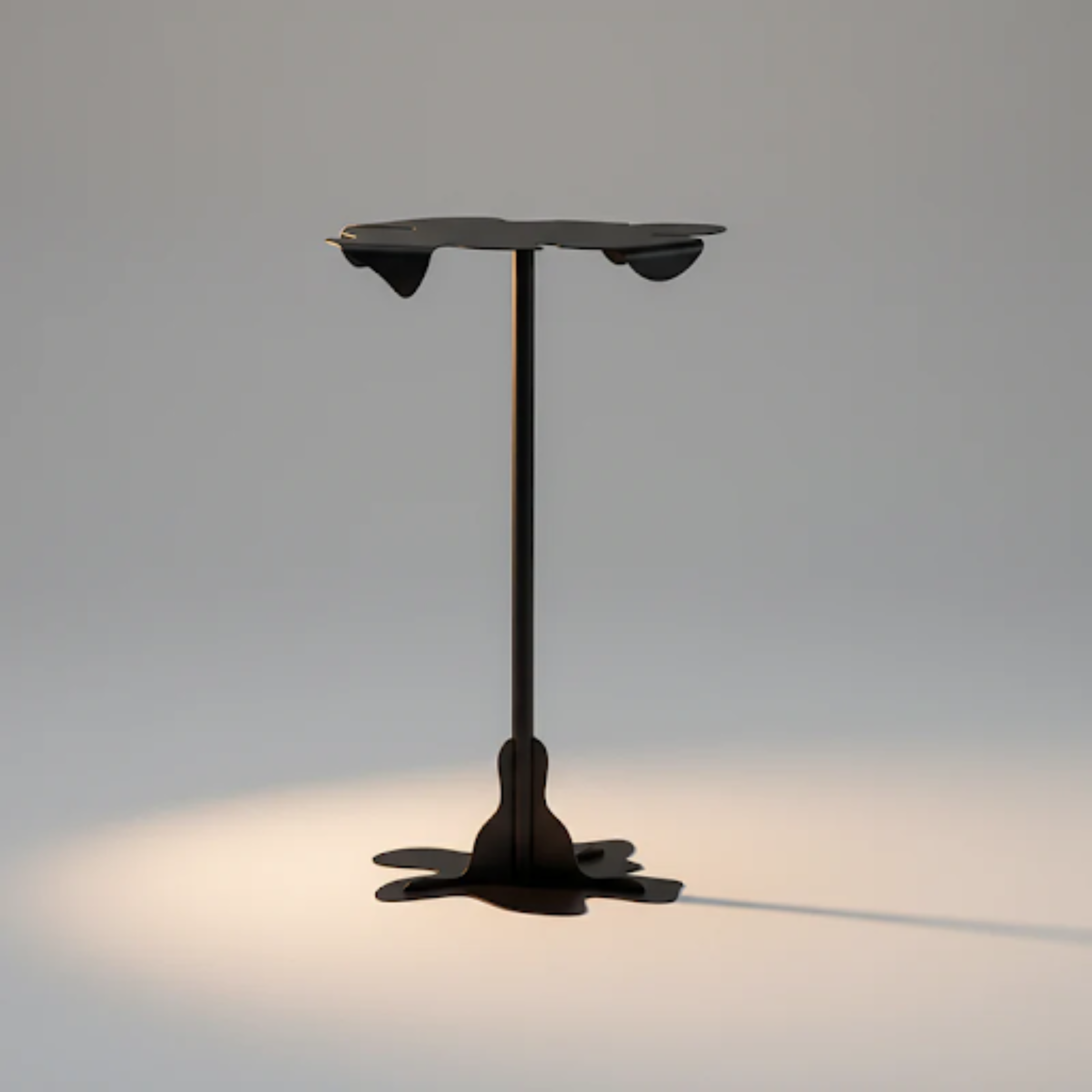Masă metalică freestanding DEW din oțel vopsit electrostatic, design organic inspirat din mișcarea apei