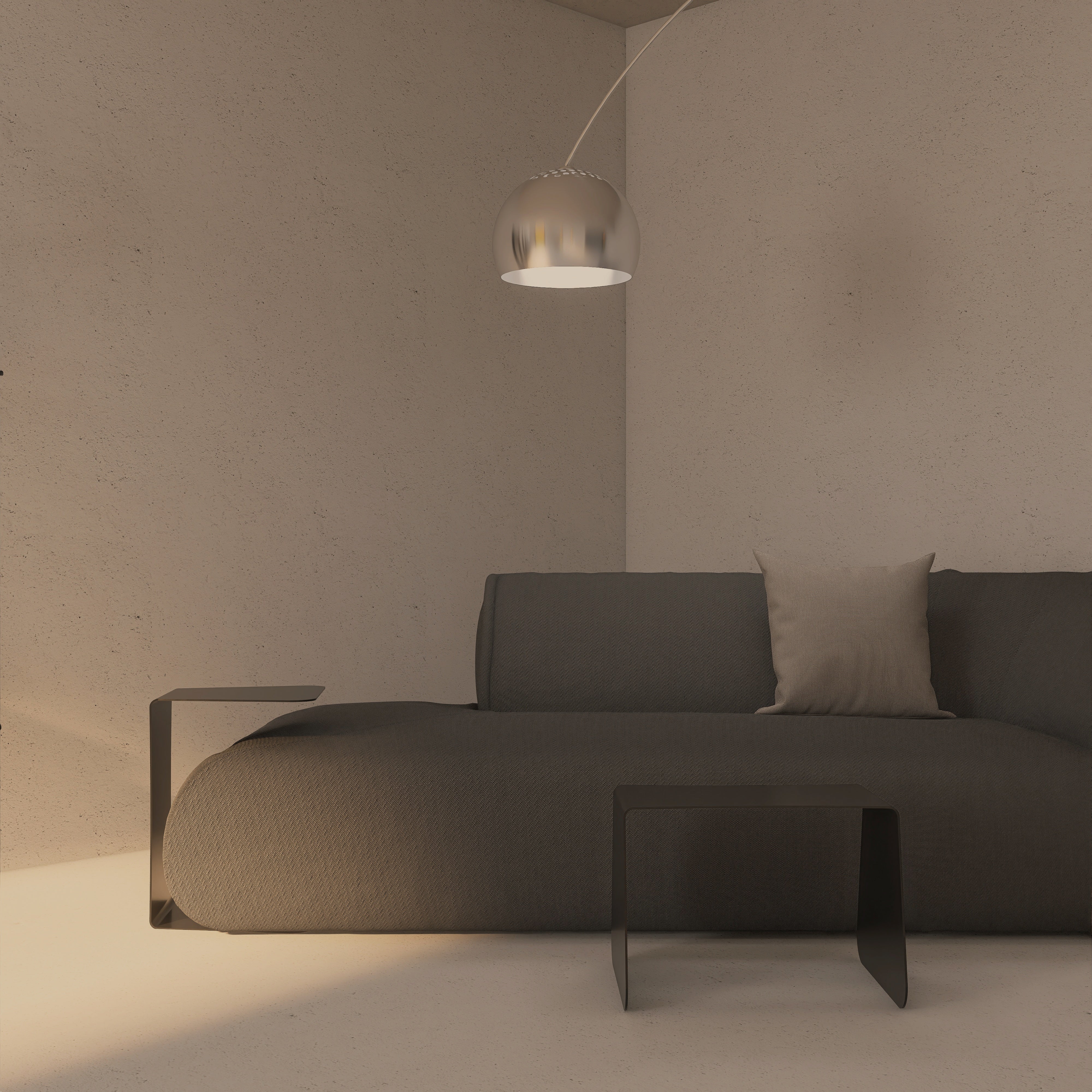 Masuta metalica JACOB – noptiera, masa auxiliara sau masa de cafea, cu design minimalist, versatil si finisaj neutru potrivit oricarui decor.