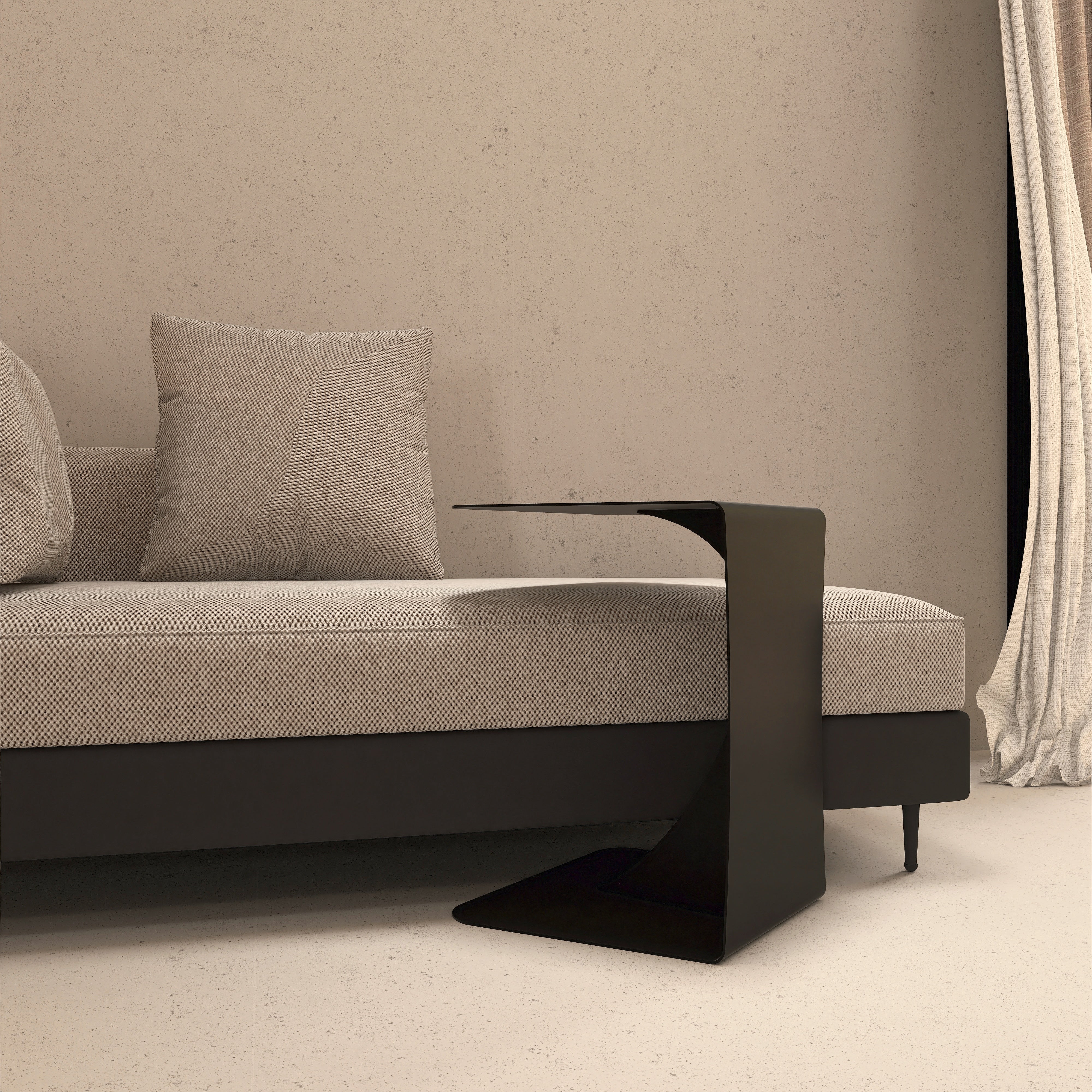 Masuta metalica JASMINE – noptiera, masa auxiliara sau masa de cafea, cu design minimalist, versatil si finisaj neutru potrivit oricarui decor.