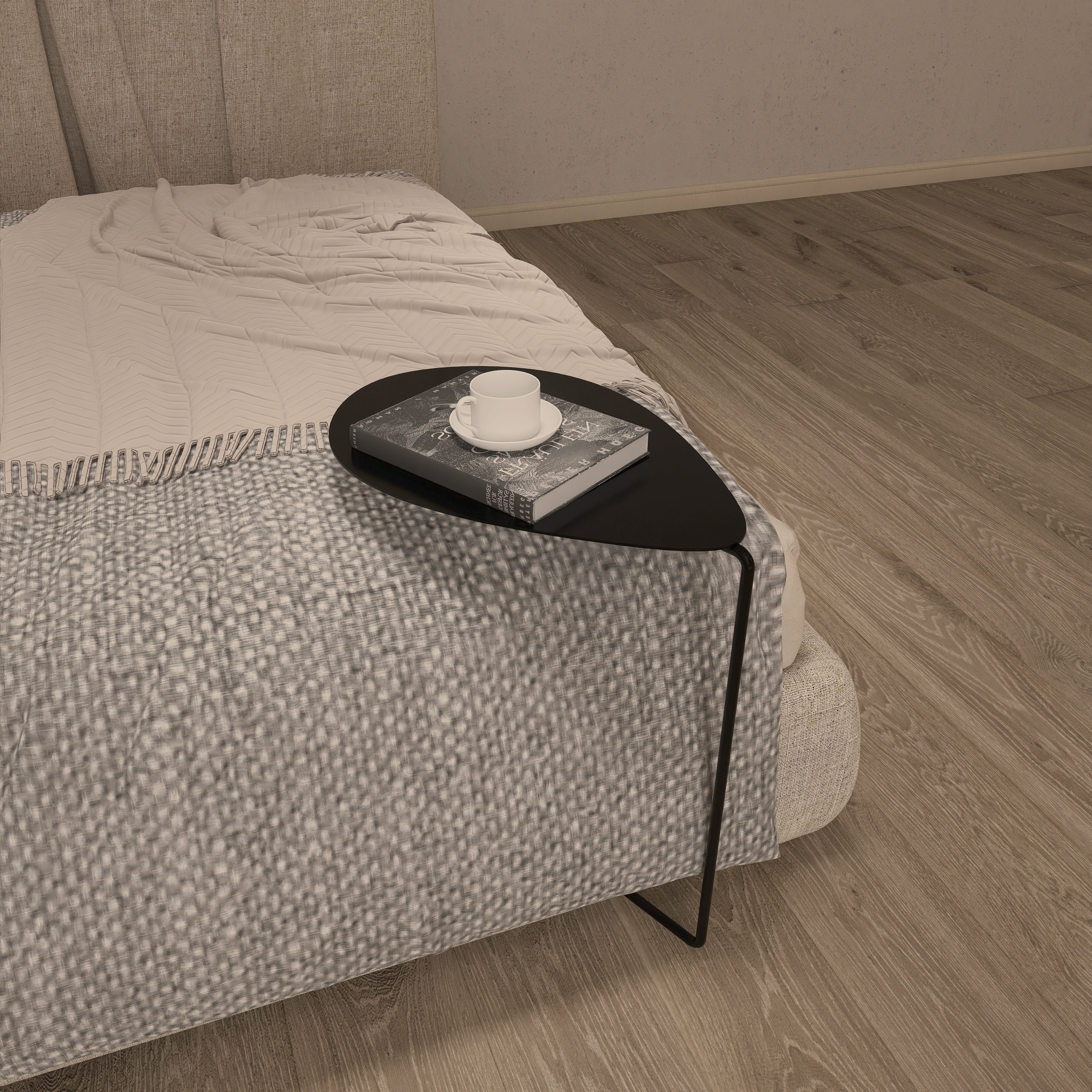 Masuta metalica LEAF design elegant inspirat din natura, cu forme delicate, ideală pentru living sau dormitor, fabricată din metal vopsit electrostatic, durabilă și rezistentă, disponibilă în două dimensiuni - mono