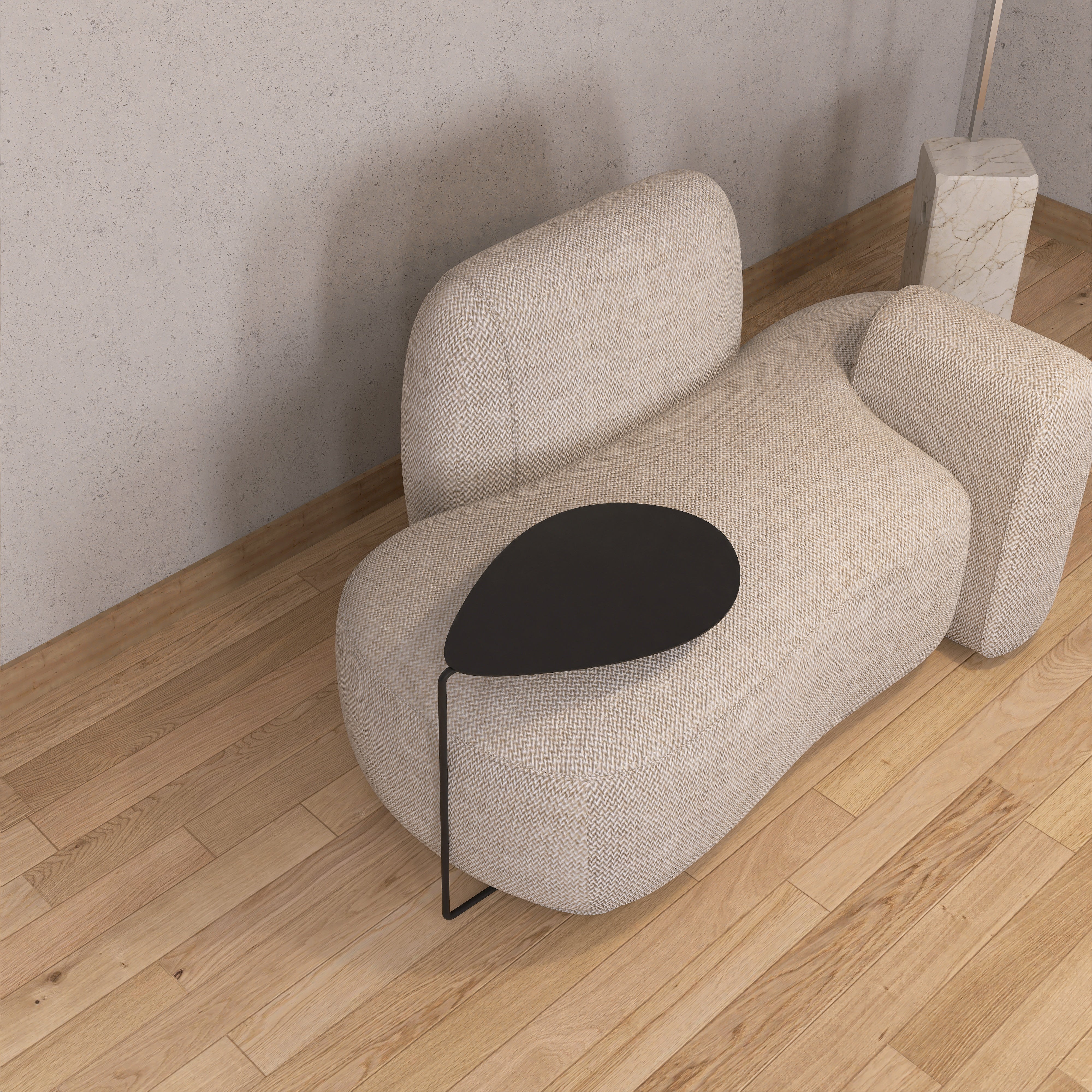 Masuta metalica LEAF design elegant inspirat din natura, cu forme delicate, ideală pentru living sau dormitor, fabricată din metal vopsit electrostatic, durabilă și rezistentă, disponibilă în două dimensiuni - mono