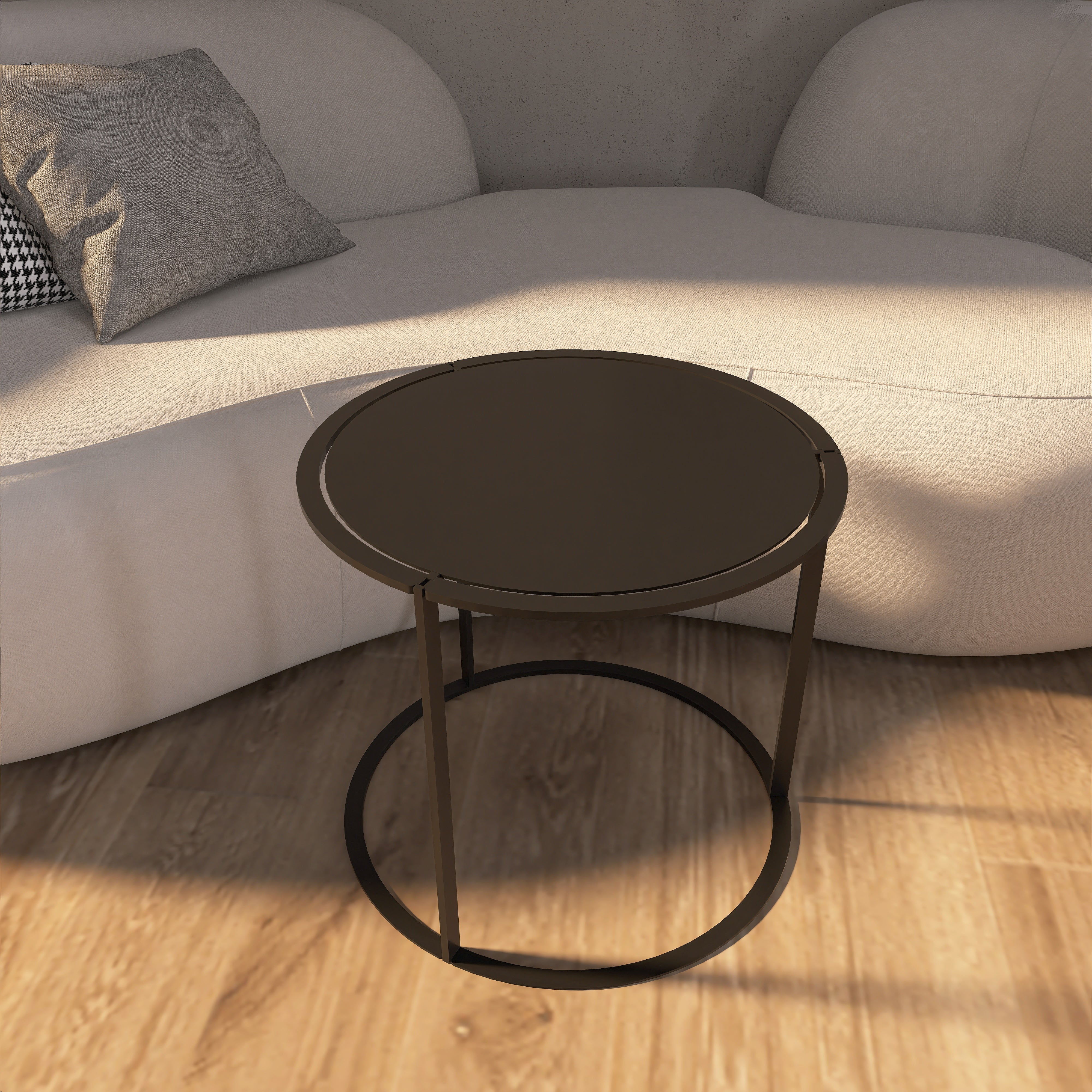 Masuta metalica ROUND rotunda, fabricata din metal vopsit electrostatic- mono