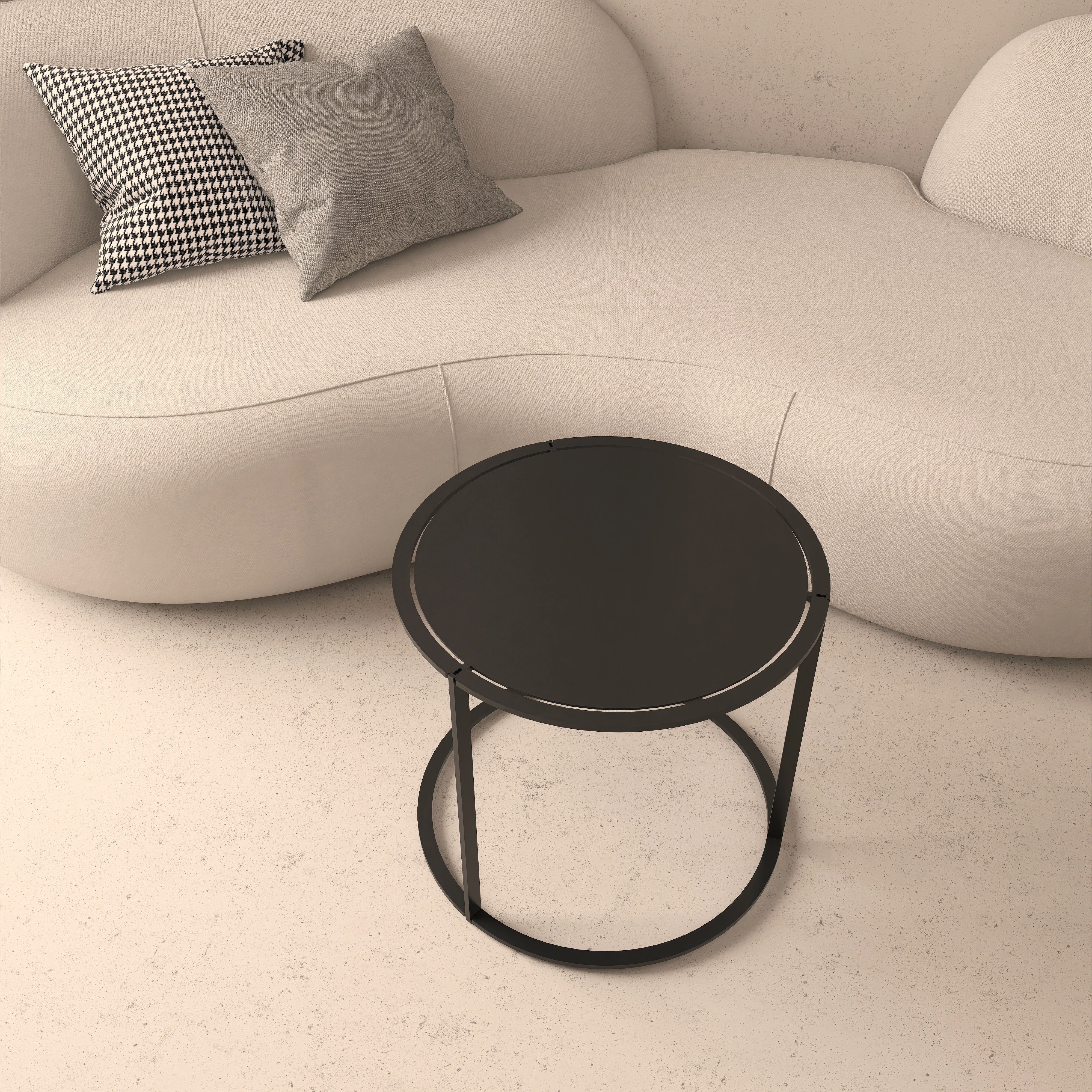 Masuta metalica ROUND rotunda, fabricata din metal vopsit electrostatic- mono