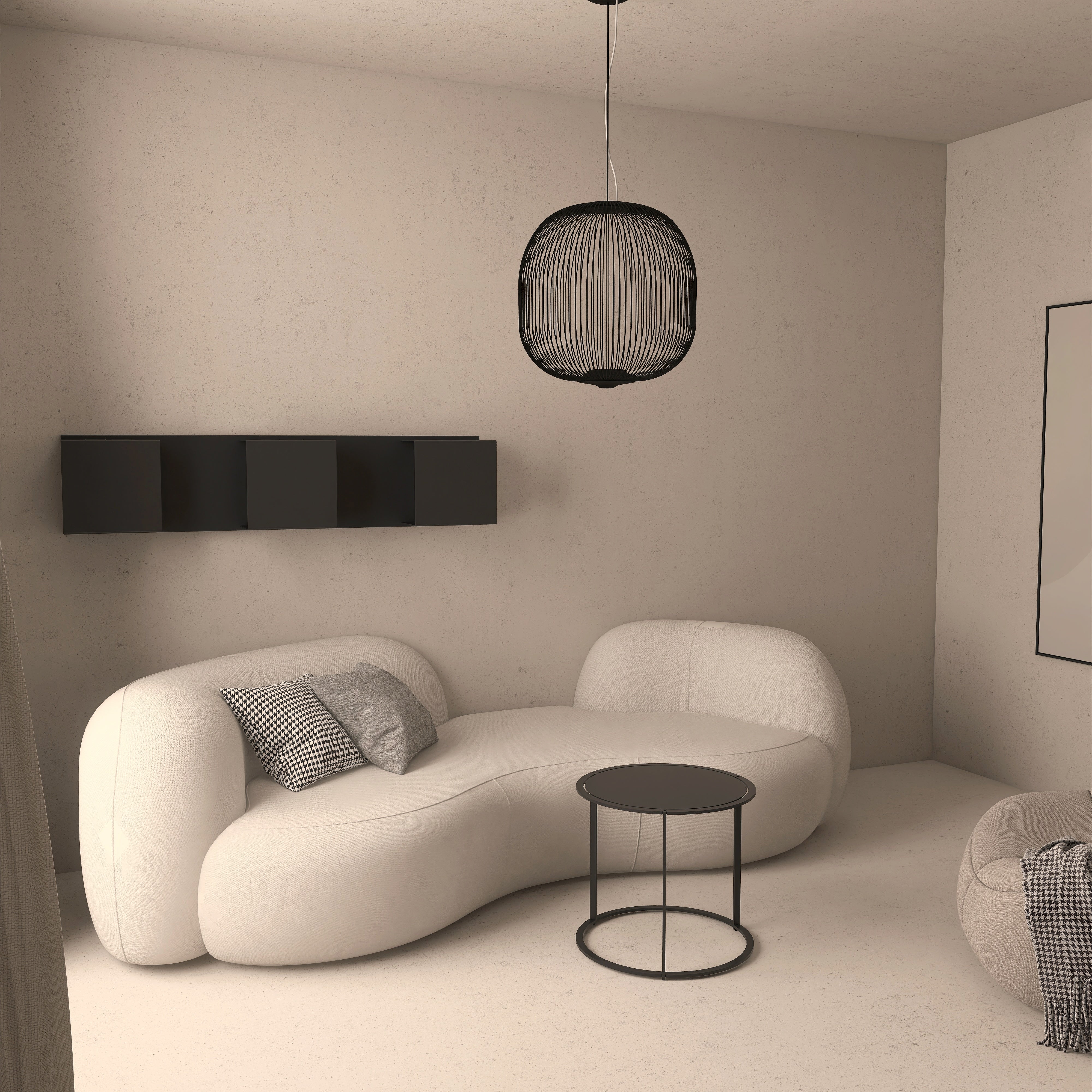 Masuta metalica ROUND rotunda, fabricata din metal vopsit electrostatic - mono