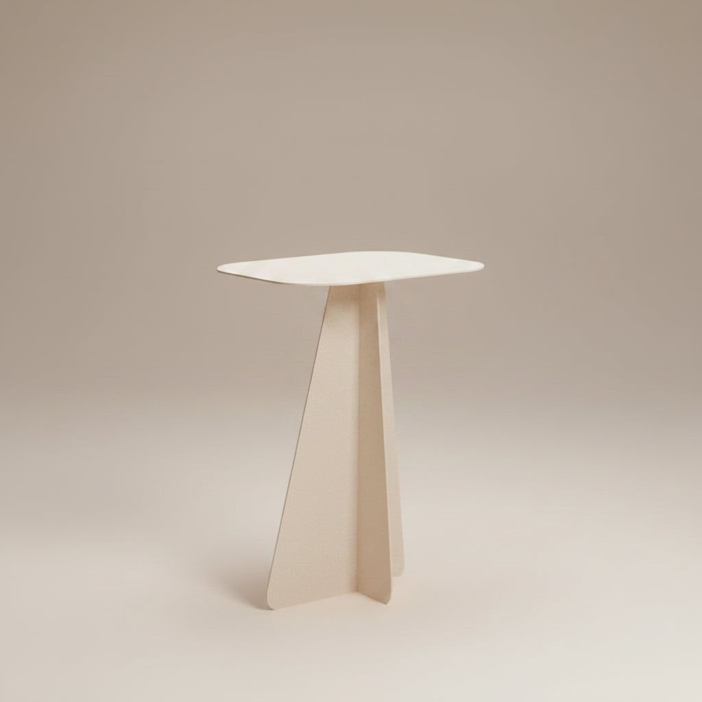 Măsuța SPRING din metal, culoare alb – piesă accent elegantă pentru living sau dormitor