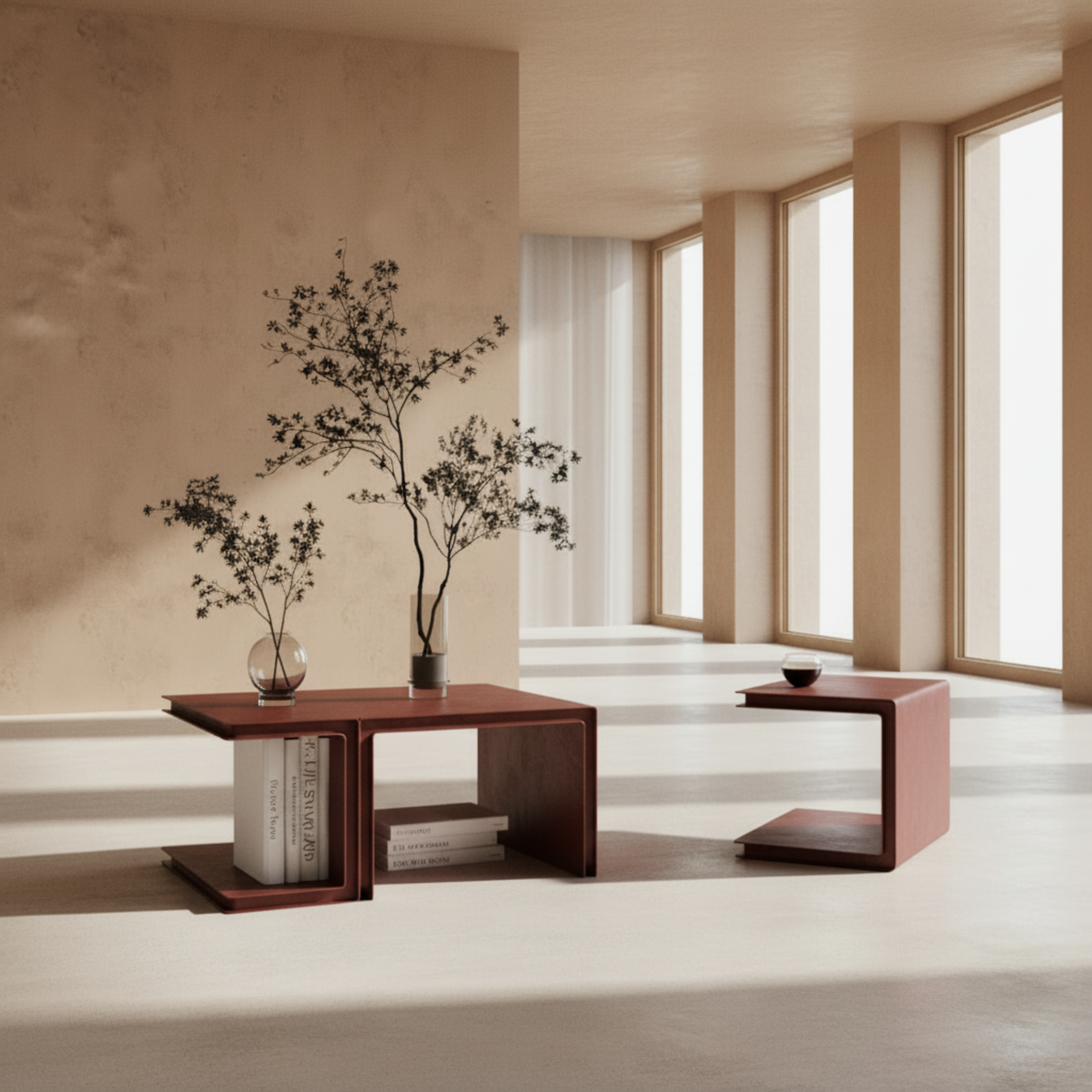 Măsuță modulară TRIO - 3 module independente, configurații multiple, oțel 2mm vopsit electrostatic