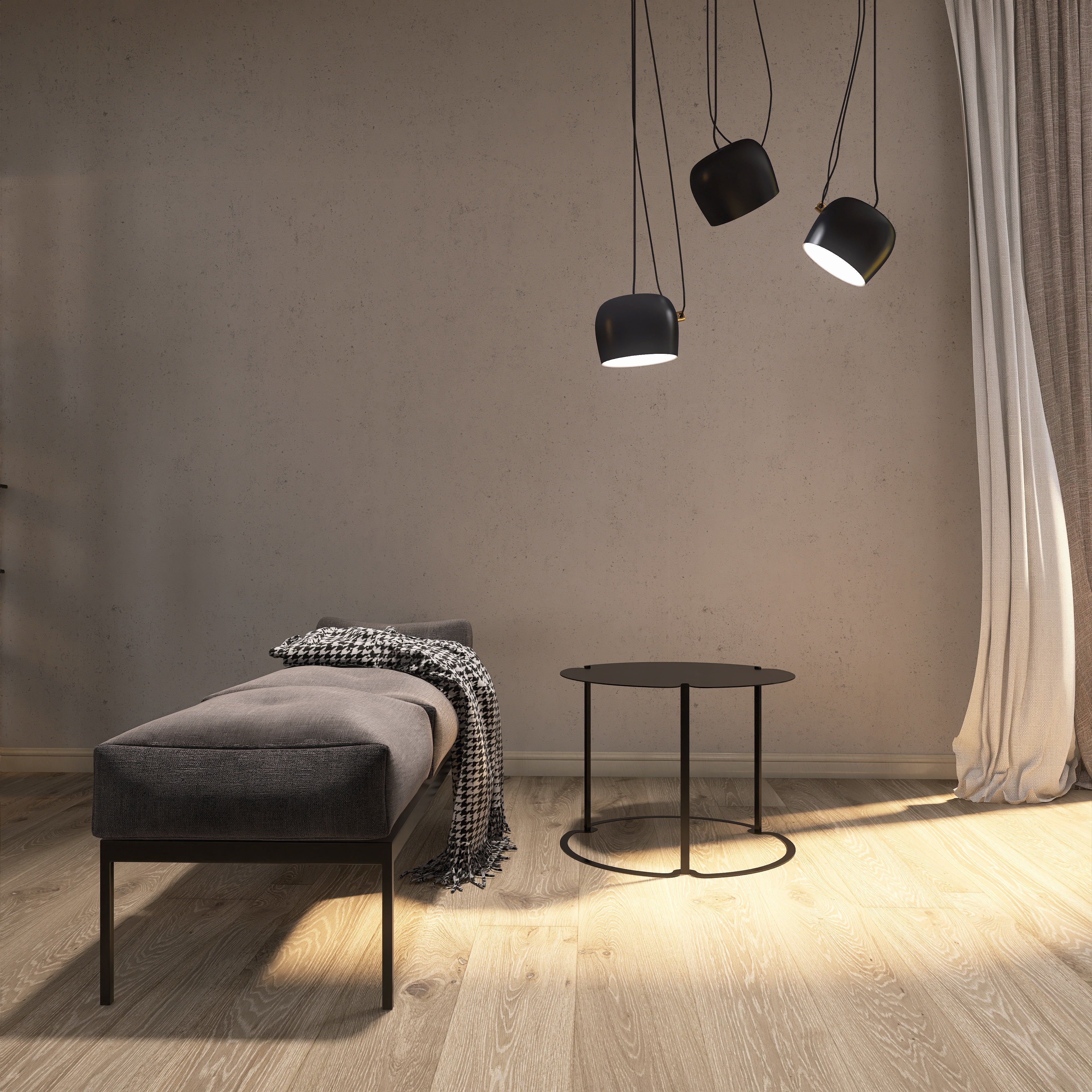 Noptiera metalica BLEND design minimalist cu linii organice, perfecta pentru orice decor- mono
