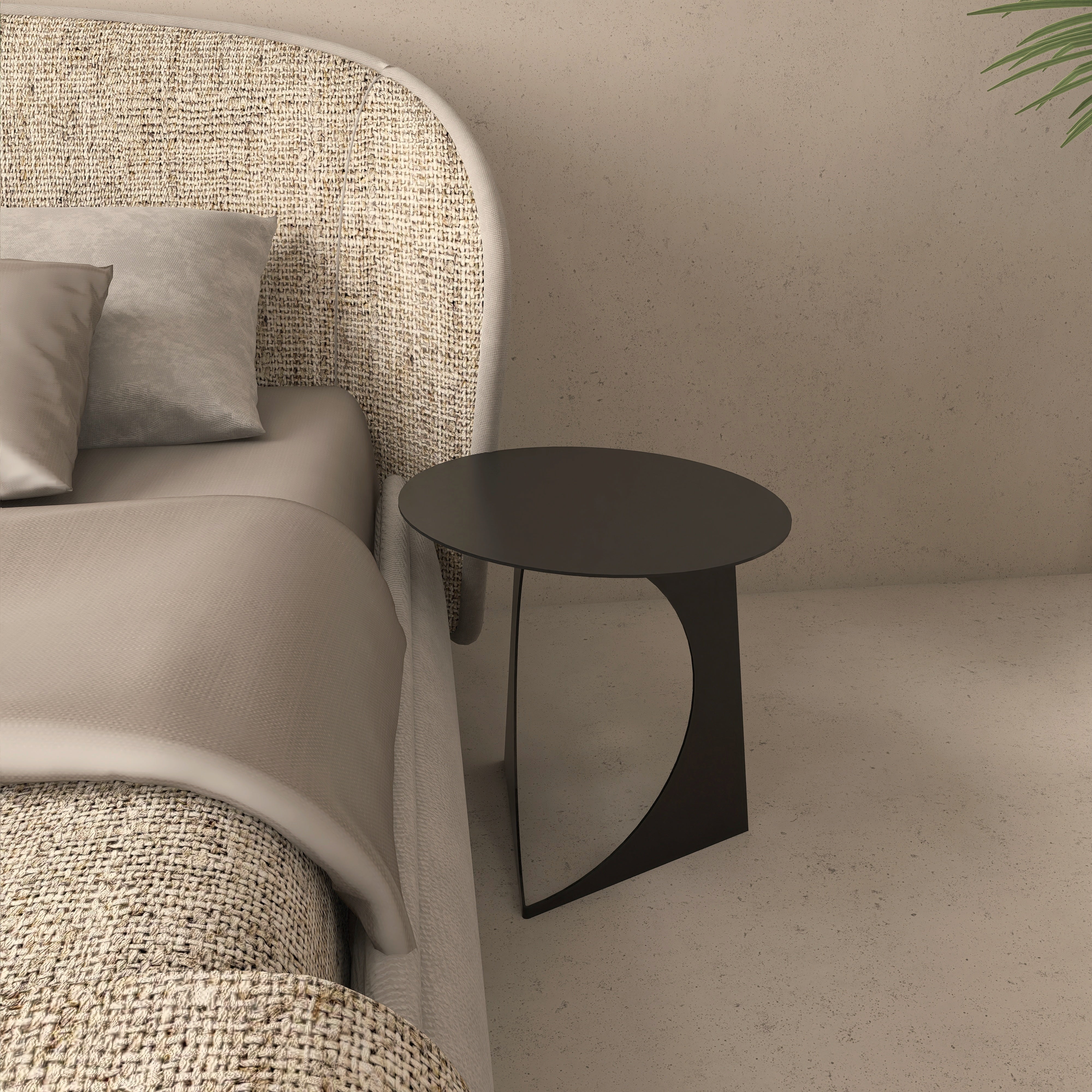 Noptiera metalica LUNA design contemporan, fabricata din materiale premium, ideala pentru noptiera, masuta de cafea sau masa auxiliara - mono