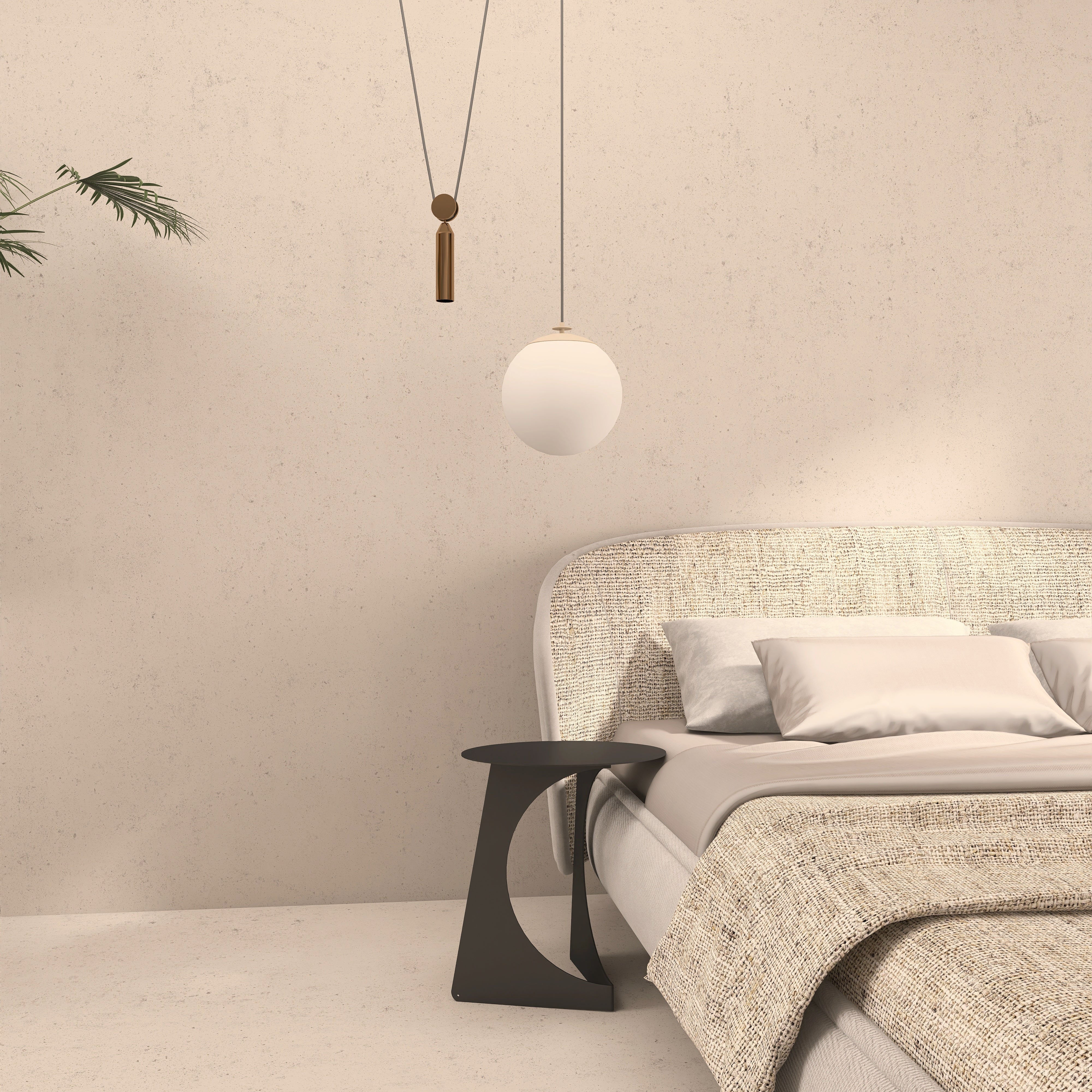 Noptiera metalica LUNA design contemporan, fabricata din materiale premium, ideala pentru noptiera, masuta de cafea sau masa auxiliara - mono