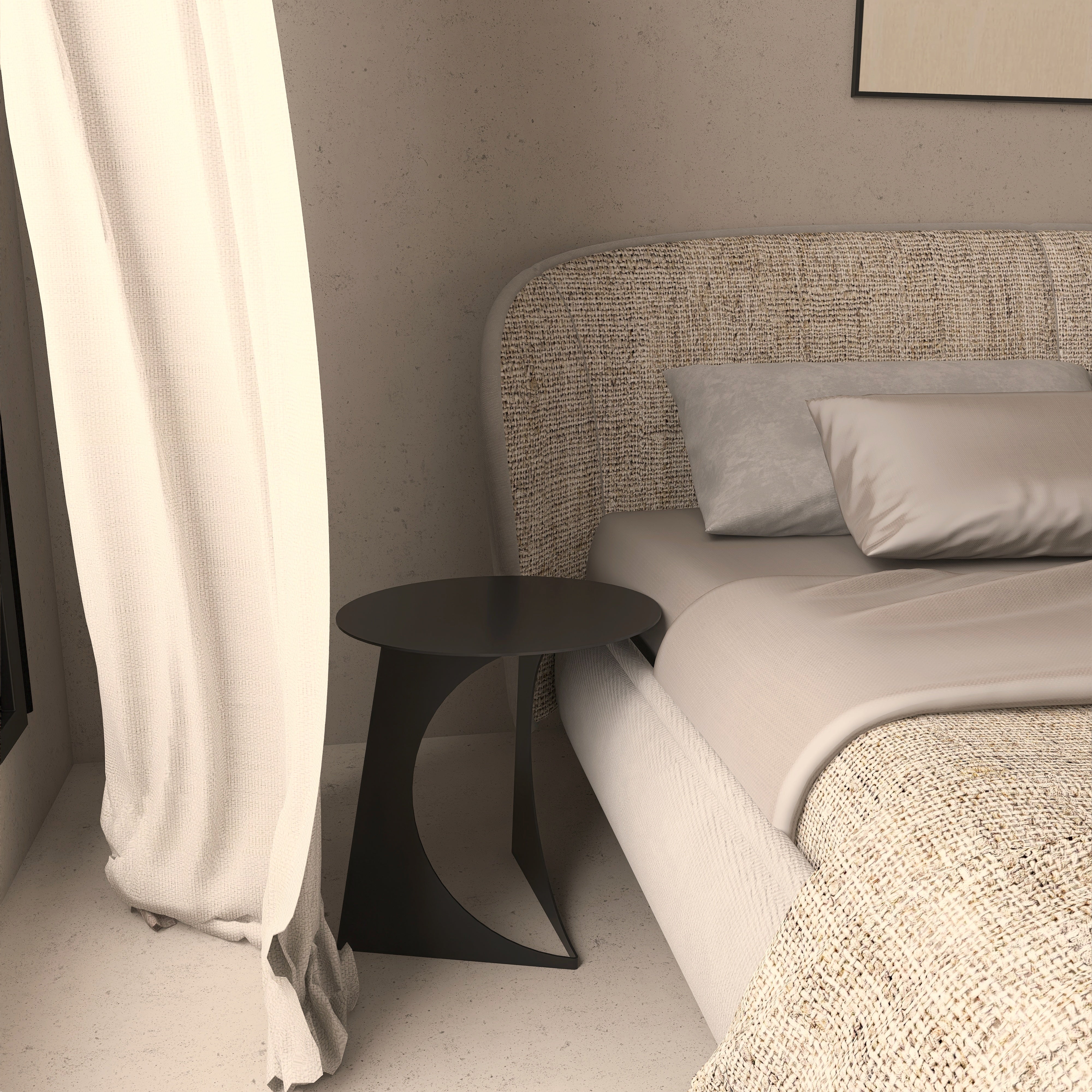 Noptiera metalica LUNA design contemporan, fabricata din materiale premium, ideala pentru noptiera, masuta de cafea sau masa auxiliara- mono