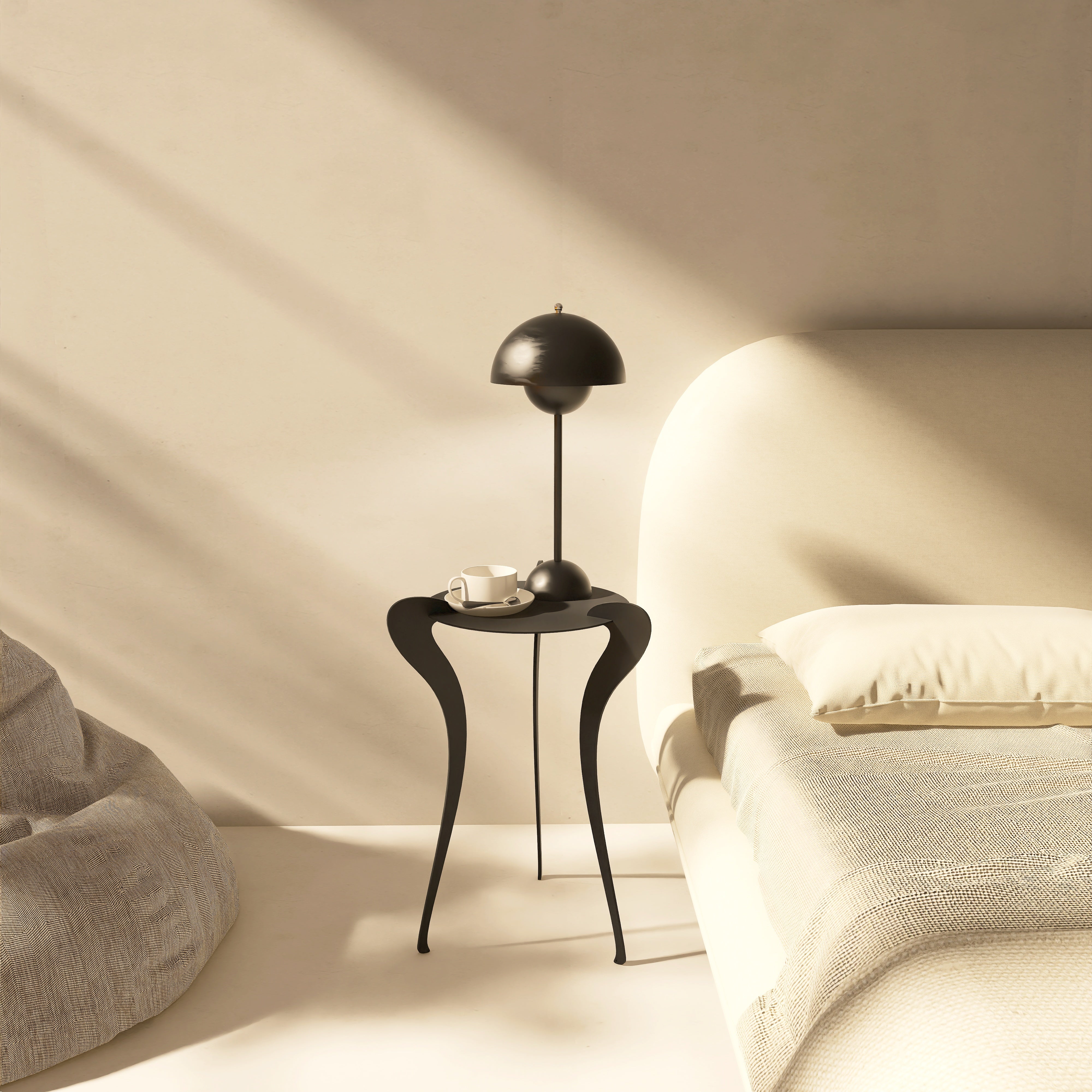 Noptiera metalica MARIE ANTOINETTE  design baroc modern - mono