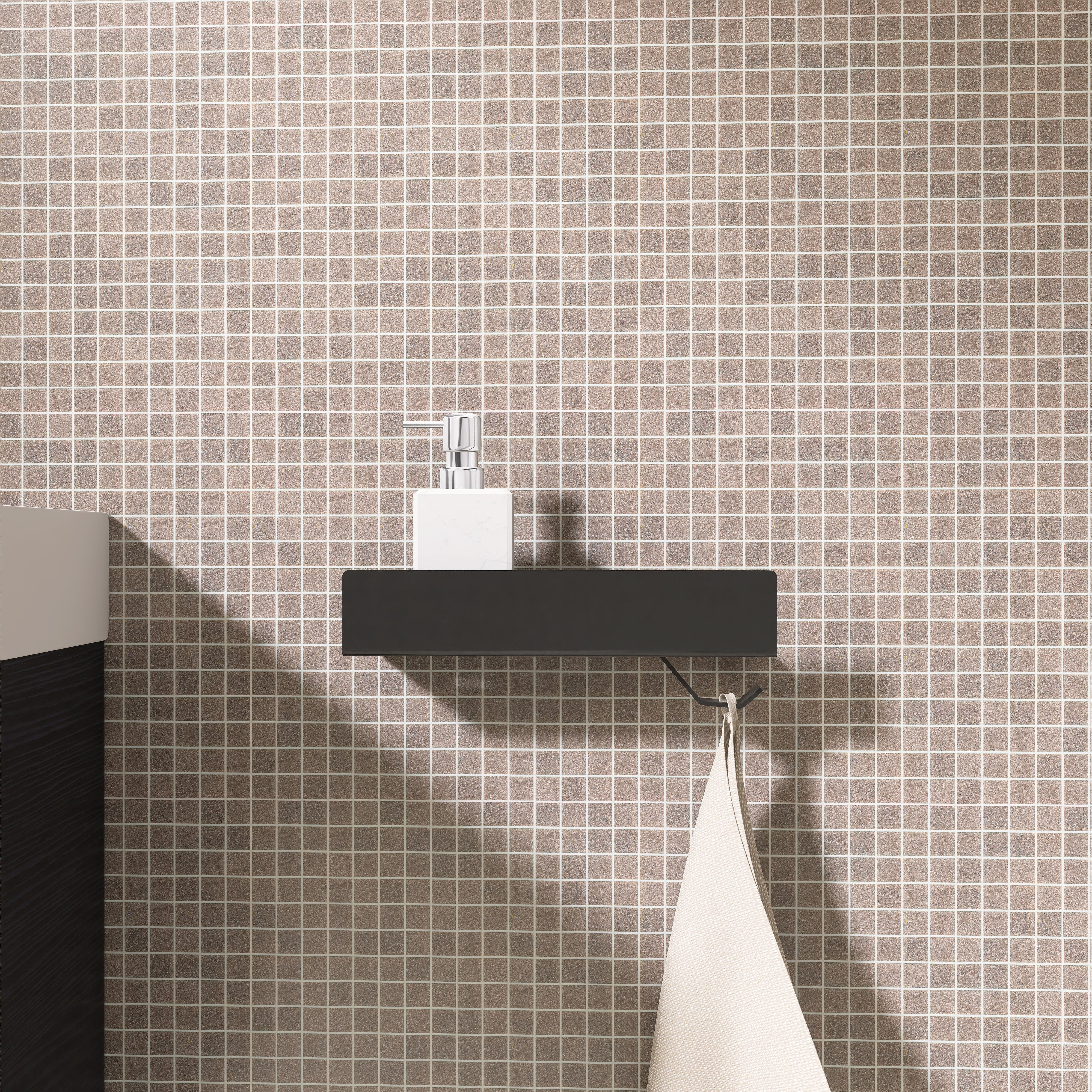 Polita metalica de baie LINE 2 – raft elegant din aluminiu, ideal ca etajera si suport pentru prosoape si produse de igiena, perfect pentru o baie ordonata si moderna.