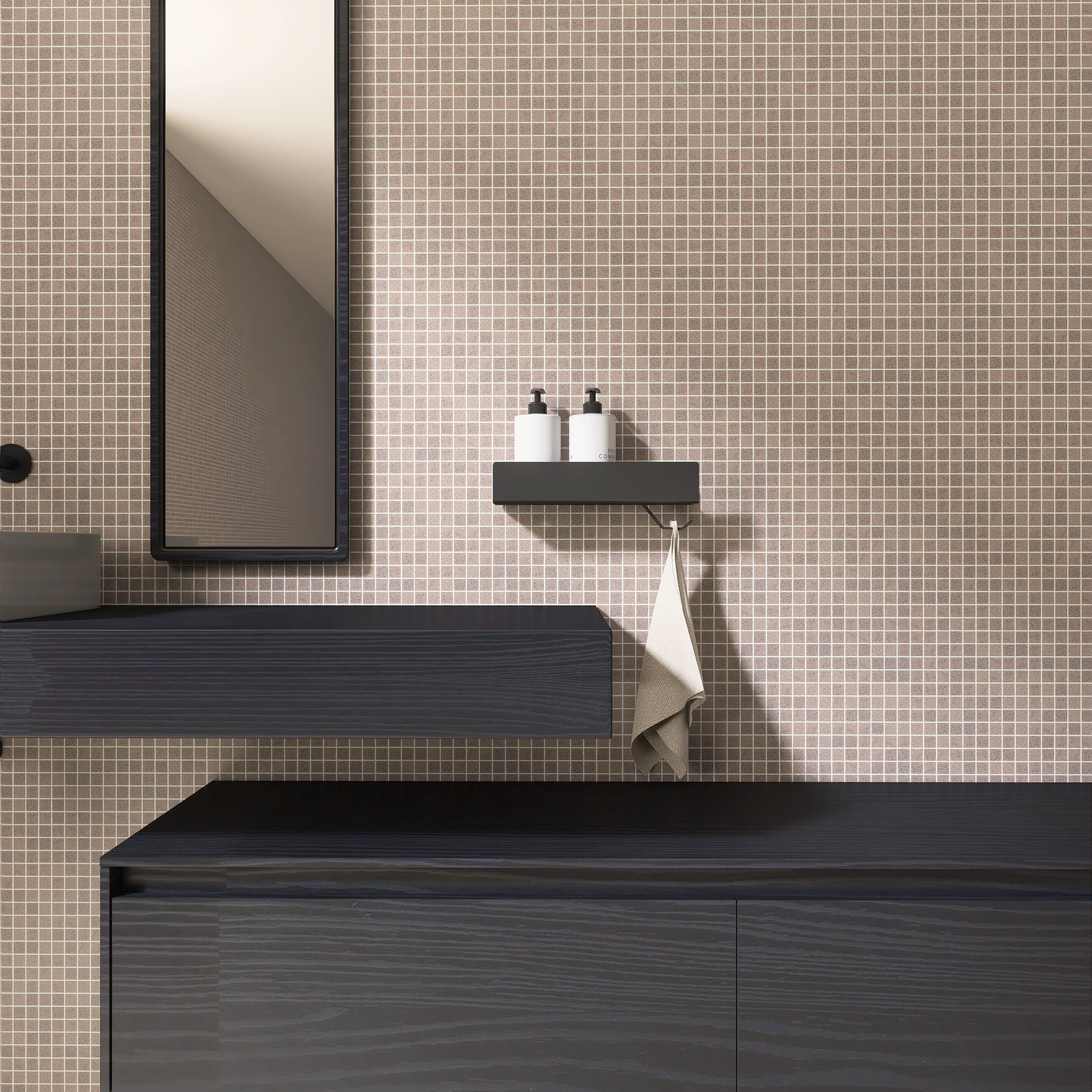 Polita metalica de baie LINE 2 – raft elegant din aluminiu, ideal ca etajera si suport pentru prosoape si produse de igiena, perfect pentru o baie ordonata si moderna.