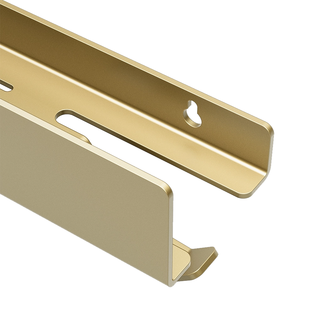 Polita metalica de baie LINE 2 – raft elegant din aluminiu, ideal ca etajera si suport pentru prosoape si produse de igiena, perfect pentru o baie ordonata si moderna.
