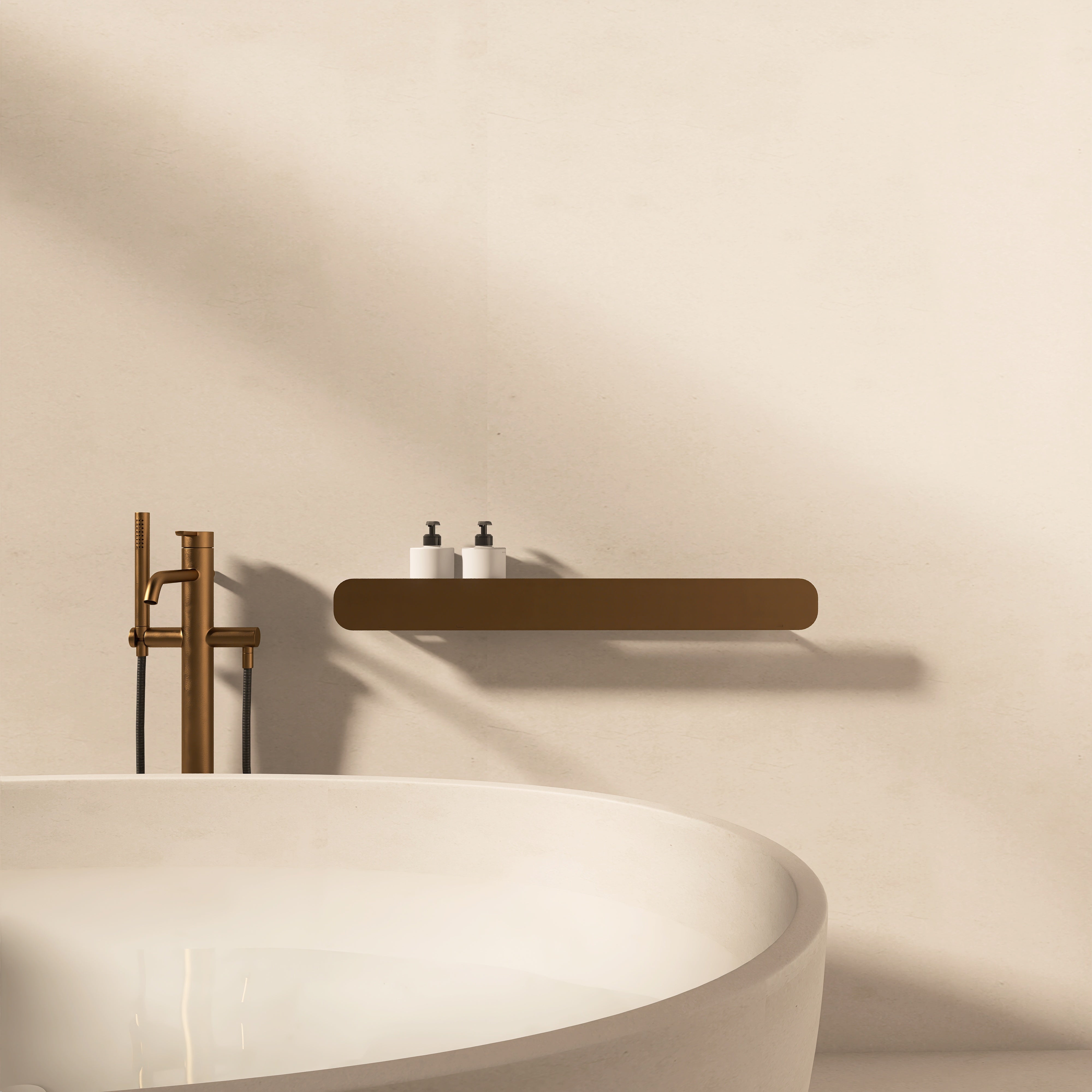 Polita metalica de baie HIDE 3 – raft elegant si rezistent din aluminiu, ideal ca etajera si suport pentru produse de igiena, design modern, minimalist.