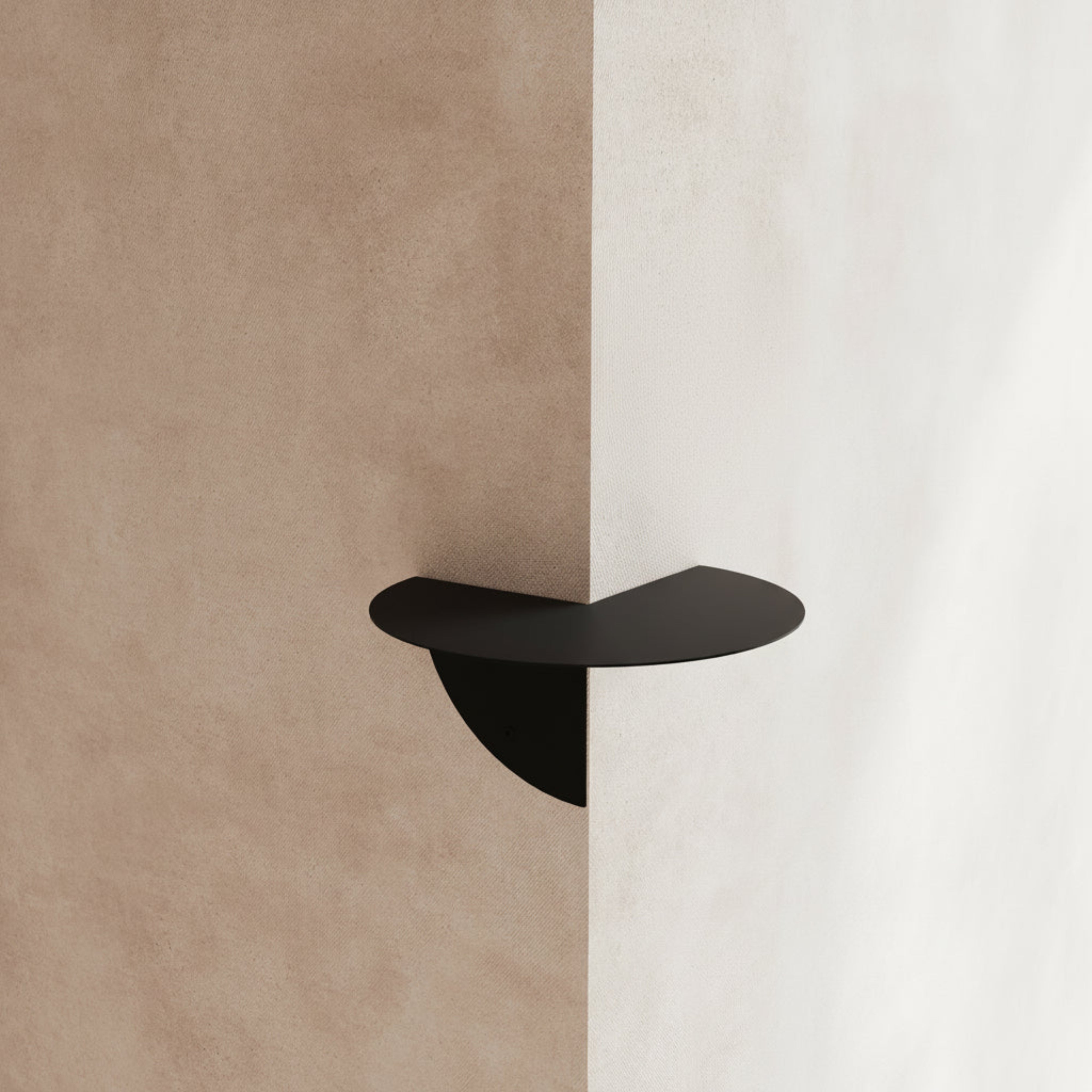 Poliță metalică SIDE - design curbat modern pentru colțuri