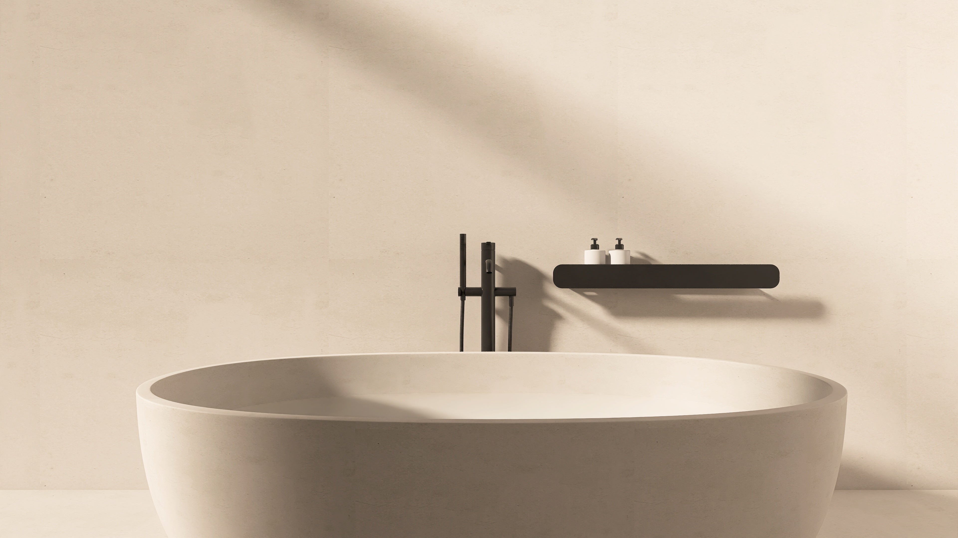 Polita metalica HIDE 3 din aluminiu, cu design modern, ideala pentru depozitarea produselor de baie; finisaj elegant, montare usoara.