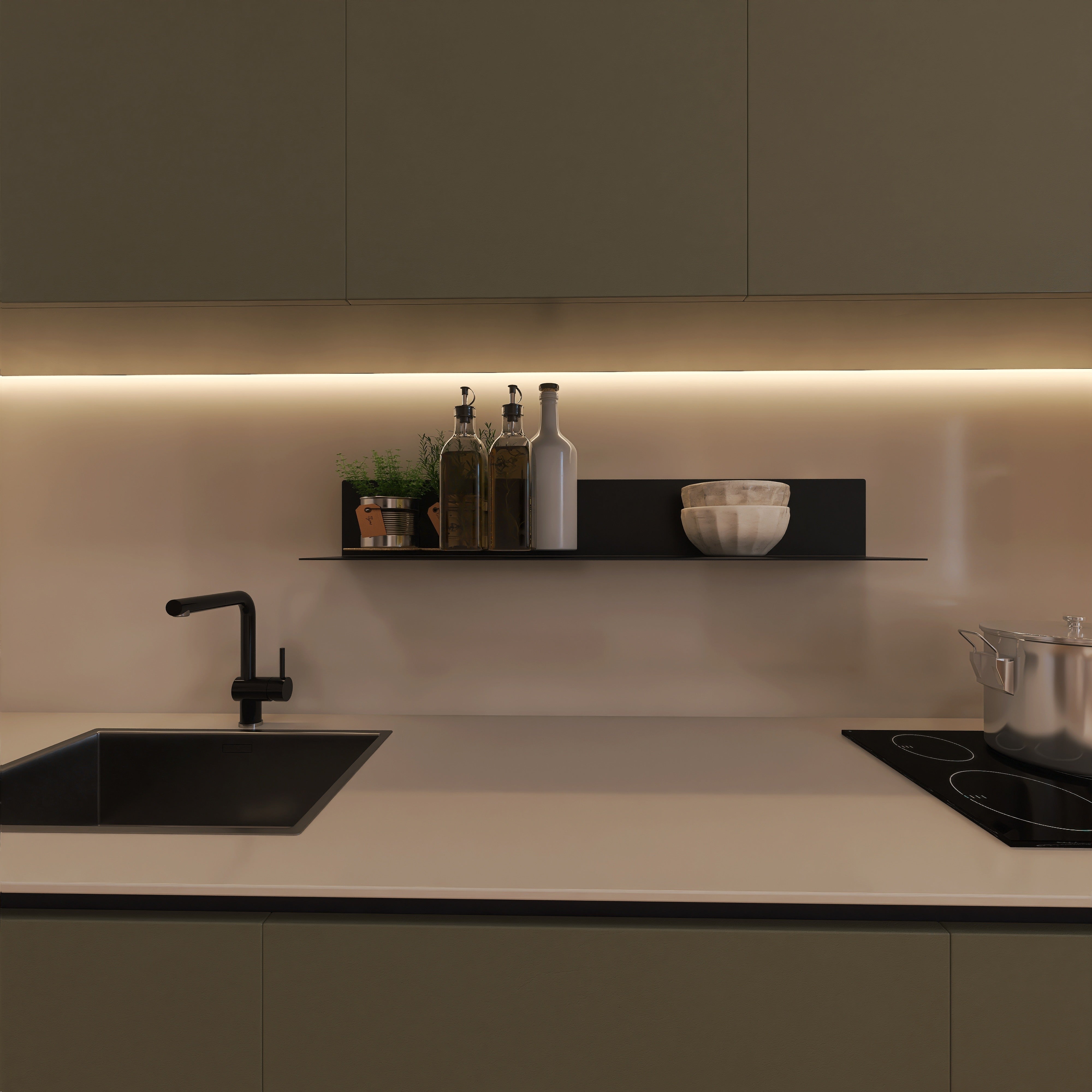 Etajeră SPOT din aluminiu pentru bucătărie - spațiu generos pentru condimente și accesorii