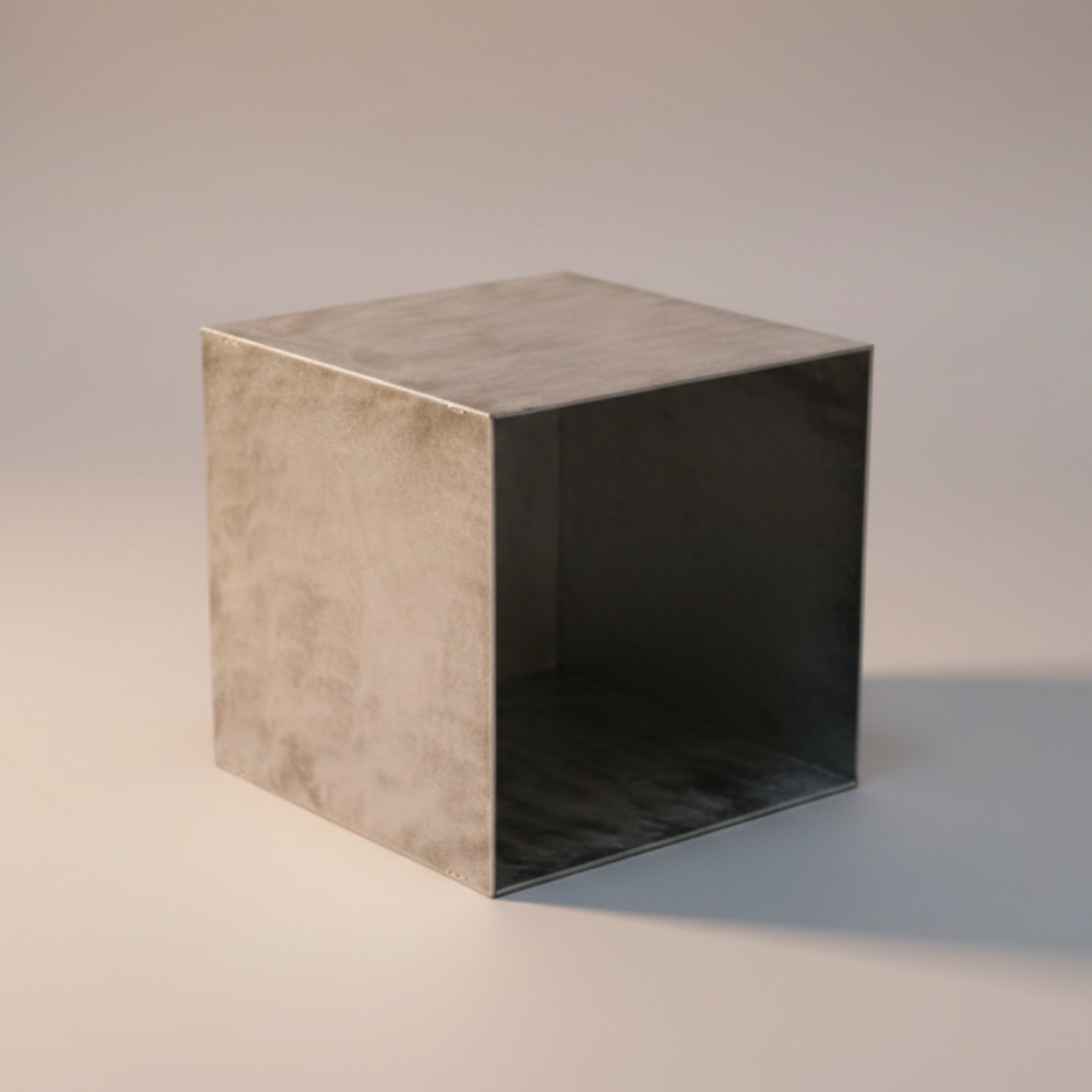 VINYL CUBE aluminiu 3mm finisat manual - textură naturală, fără vopsire, fiecare piesă unică