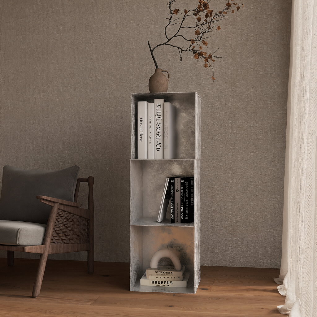 Raft aluminiu Vinyl Cube pentru viniluri, masuta cafea si noptiera, design modular sustenabil