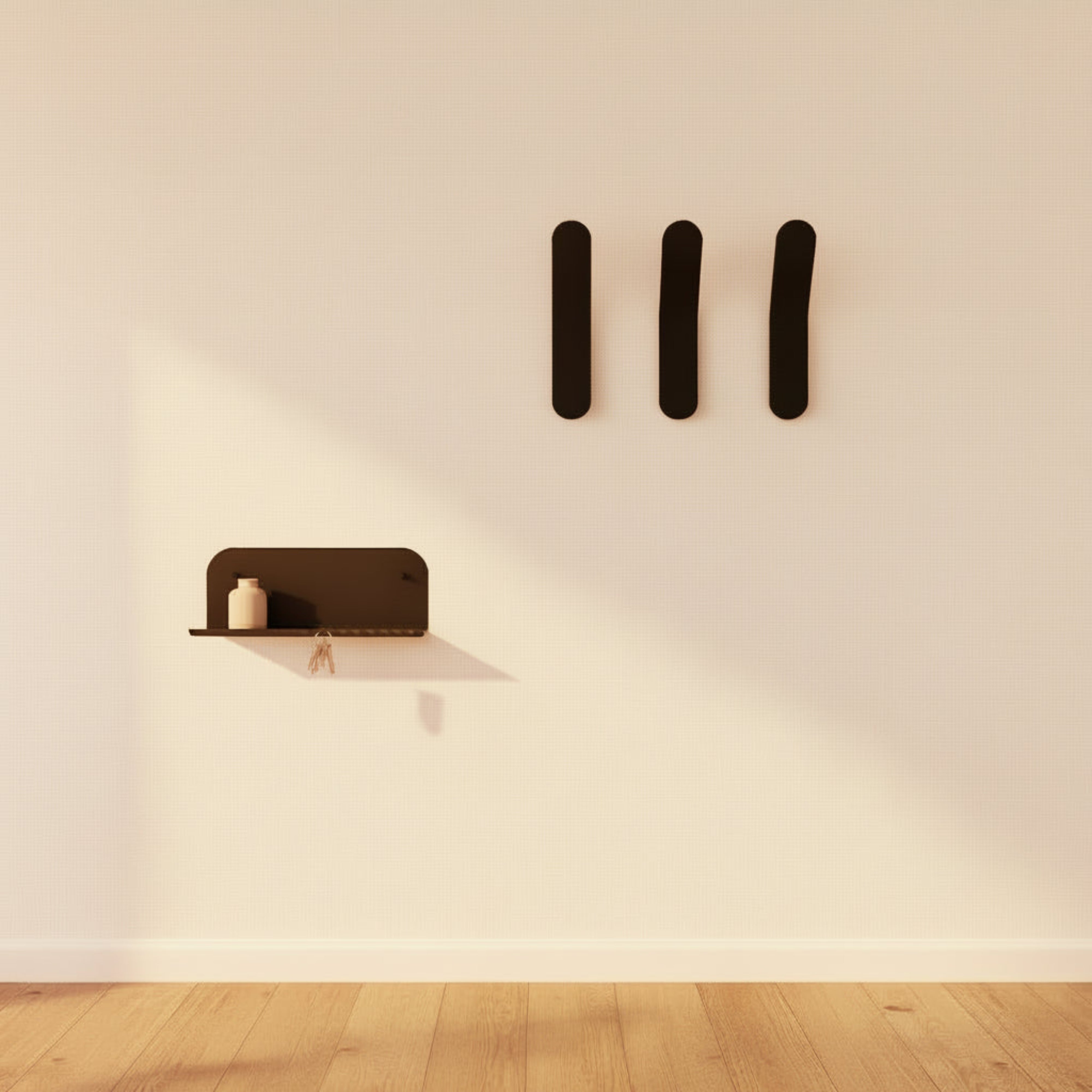 Set etajeră KEY și agățător HOOK pentru spații mici - design elegant minimalist, eficiență maximă, organizare inteligentă