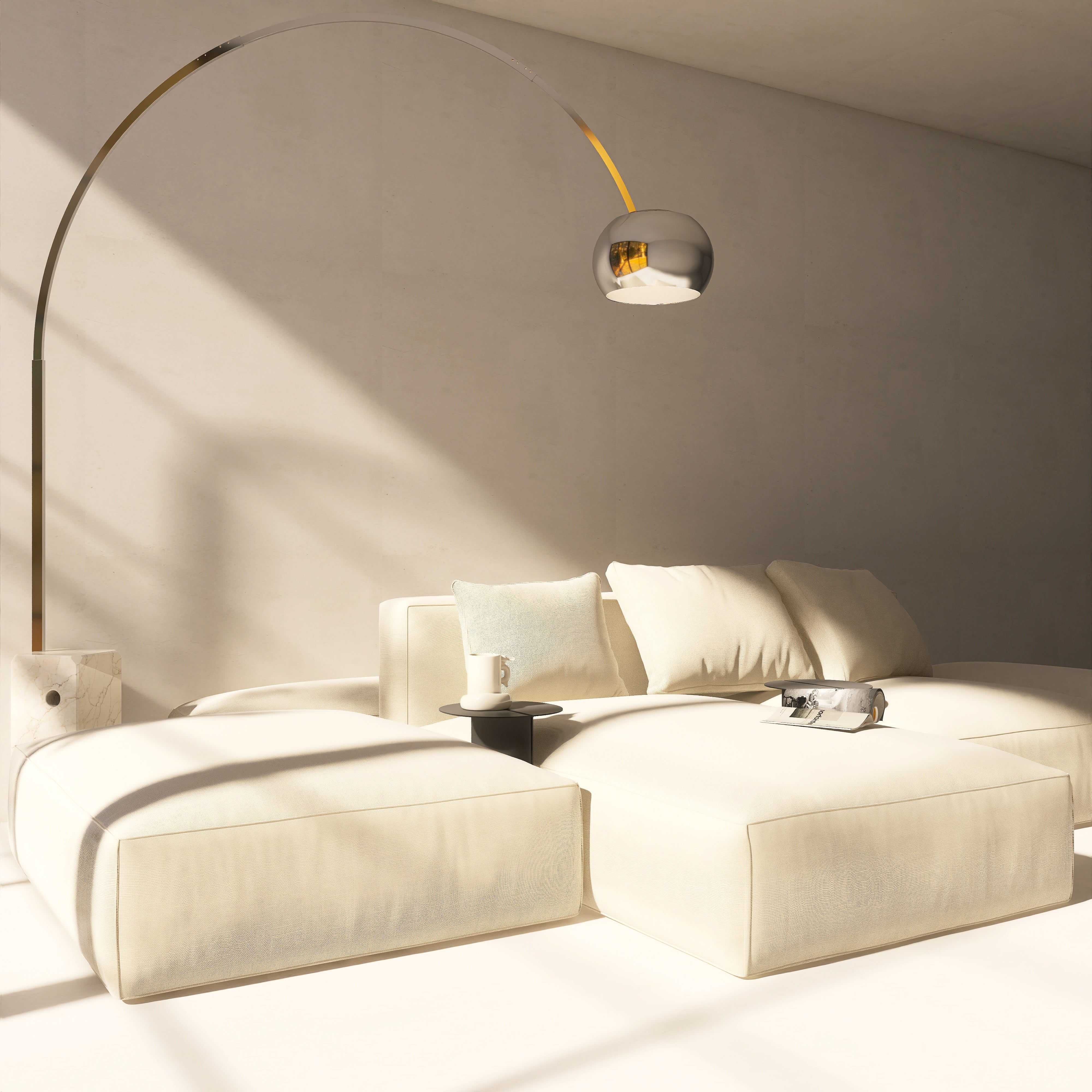 Masuta metalica NEXT 2 NEXT   design simplu si versatil, cu doua piese independente care se unesc usor cu ajutorul magnetilor, ideal pentru canapele modulare - mono