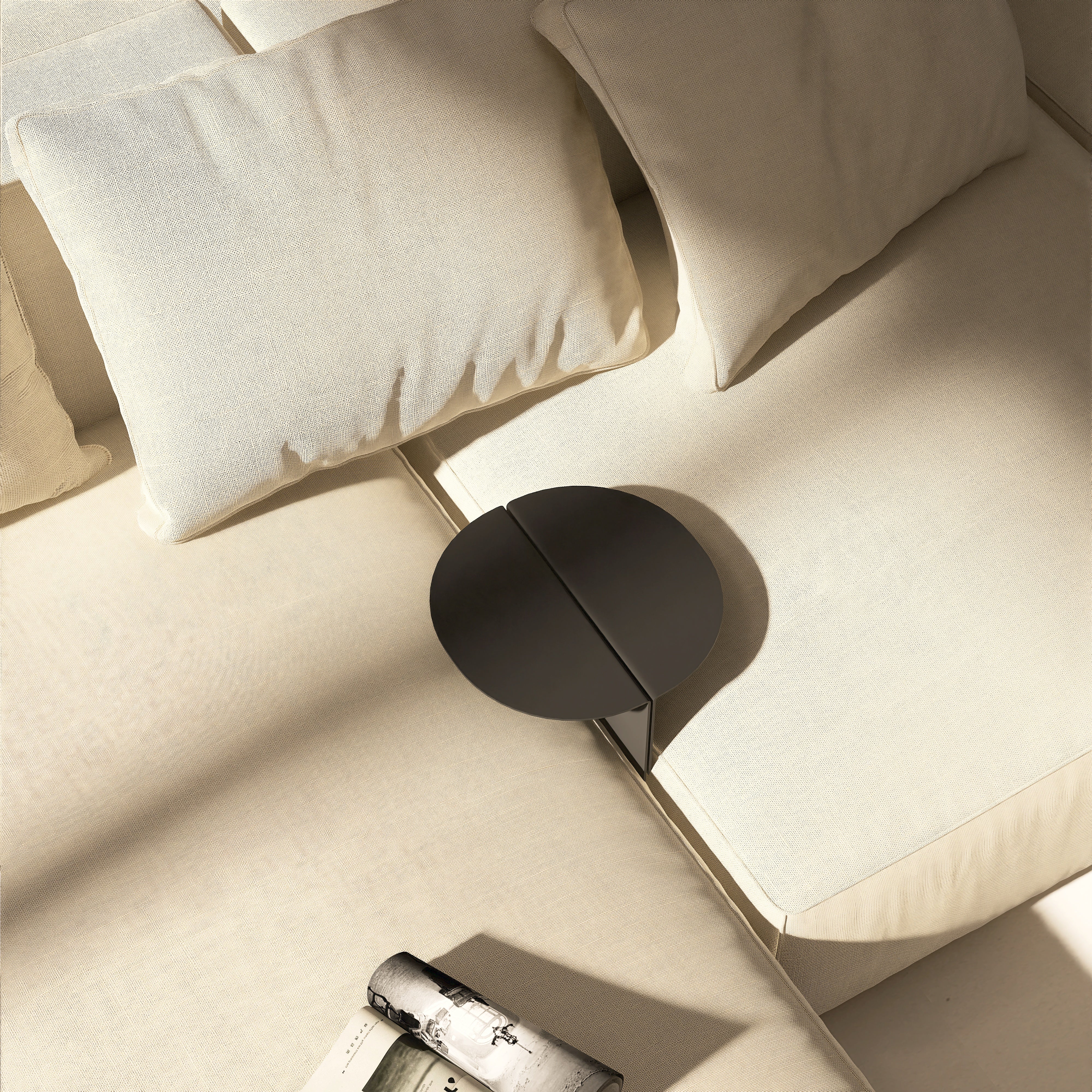 Masuta metalica NEXT 2 NEXT  design simplu si versatil, cu doua piese independente care se unesc usor cu ajutorul magnetilor, ideal pentru canapele modulare - mono