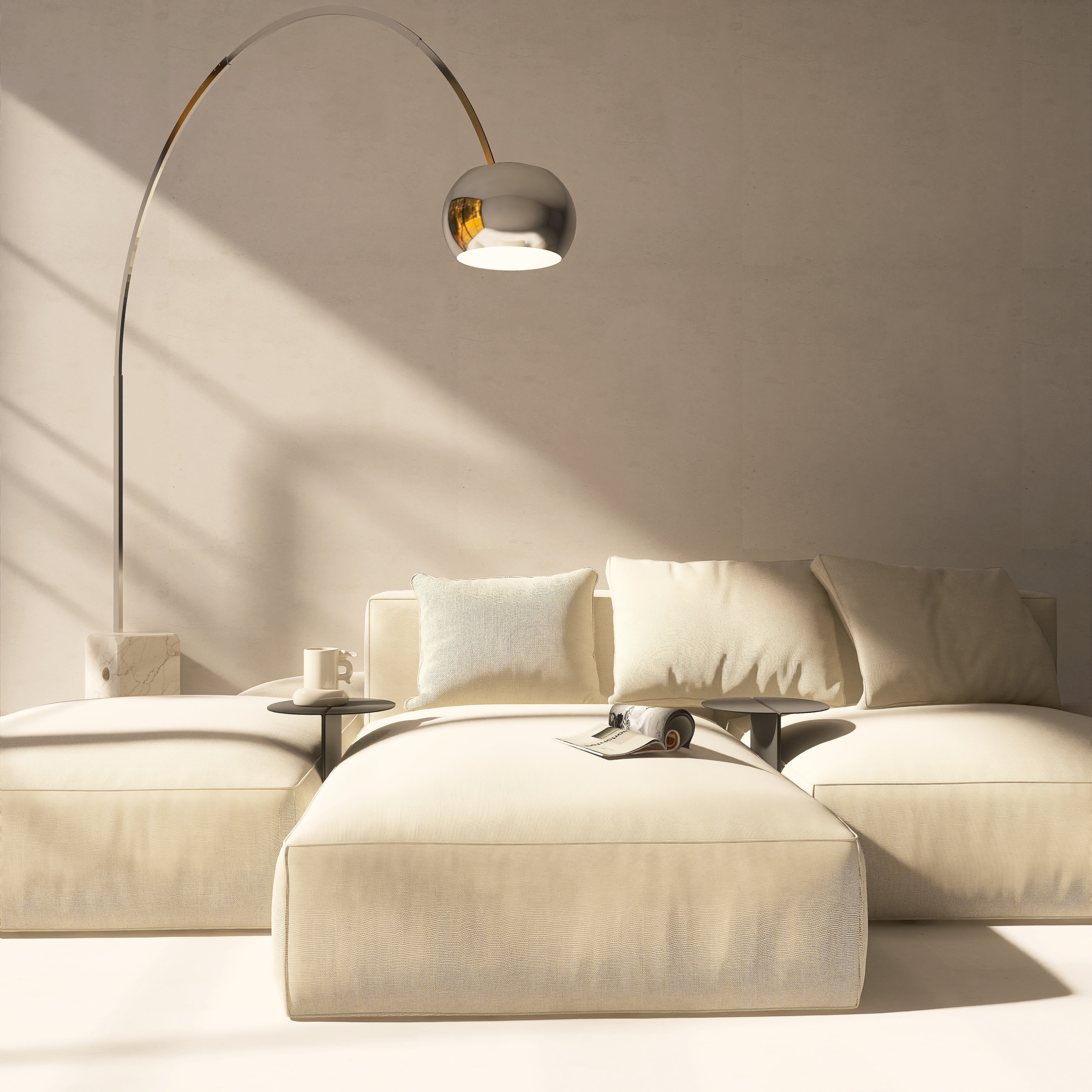 Masuta metalica NEXT 2 NEXT  design simplu si versatil, cu doua piese independente care se unesc usor cu ajutorul magnetilor, ideal pentru canapele modulare - mono