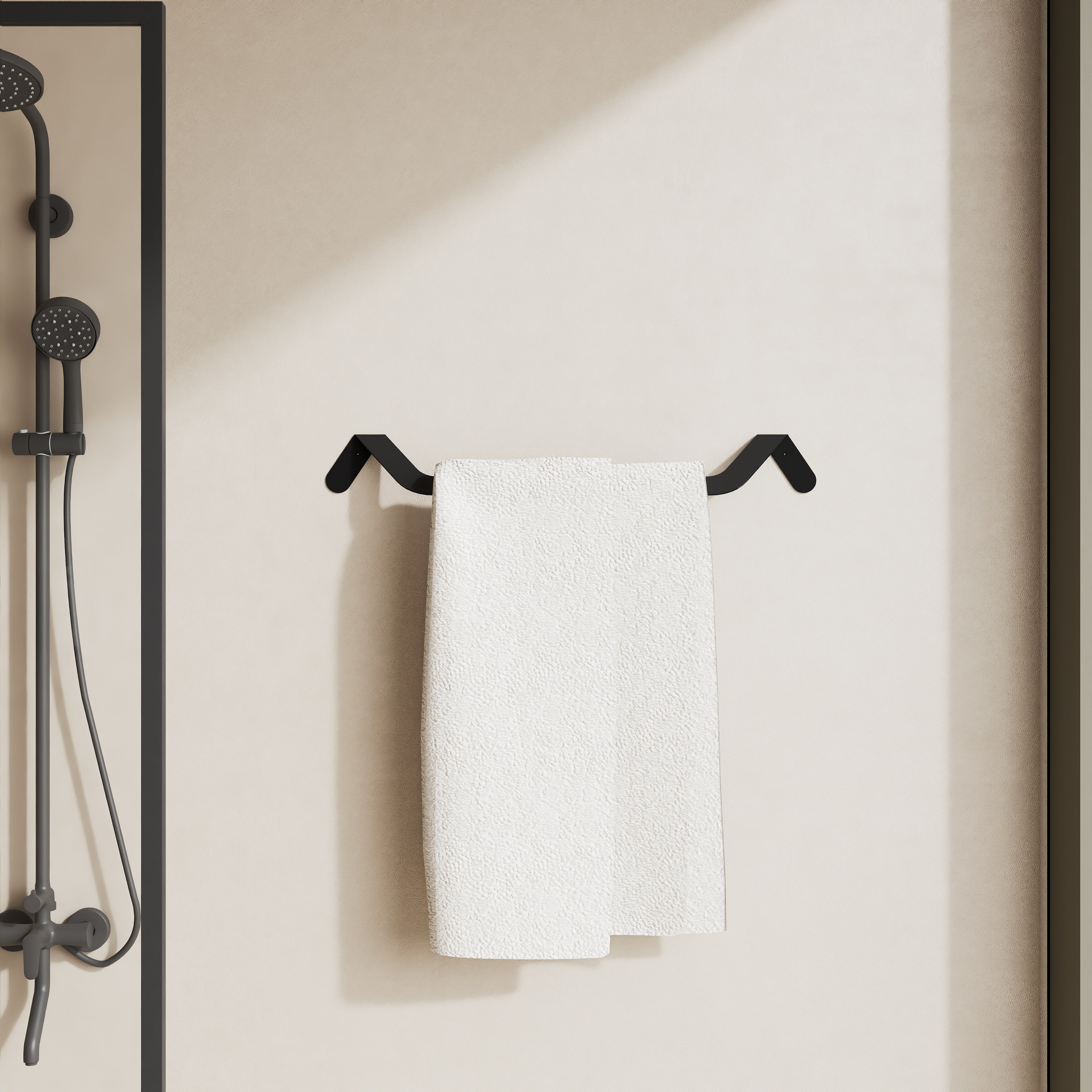 Suport prosop Fold din aluminiu, design minimalist si linie organica, montaj simplu pe perete