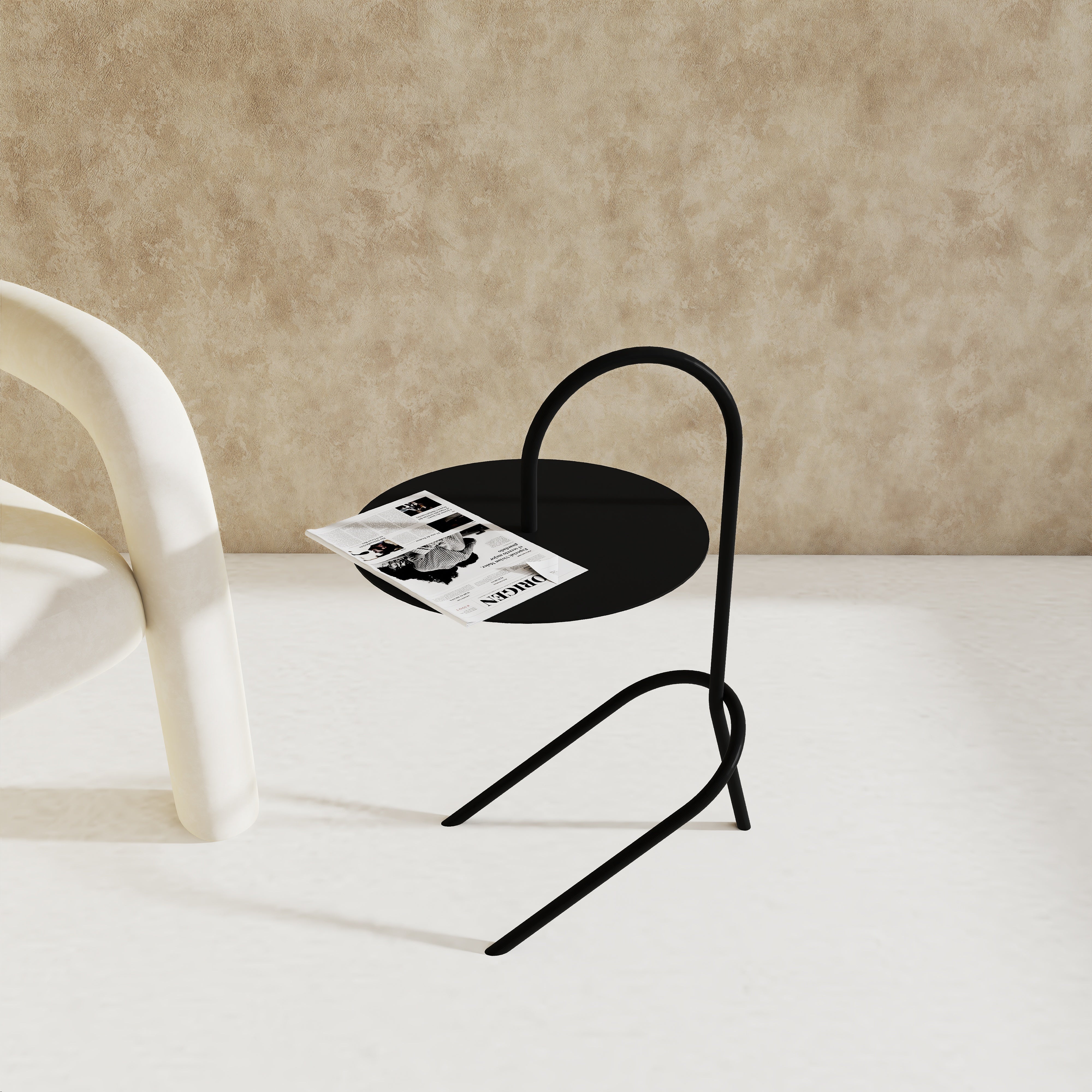 Măsuță metalică TALER 2 design modern industrial, vedere frontală