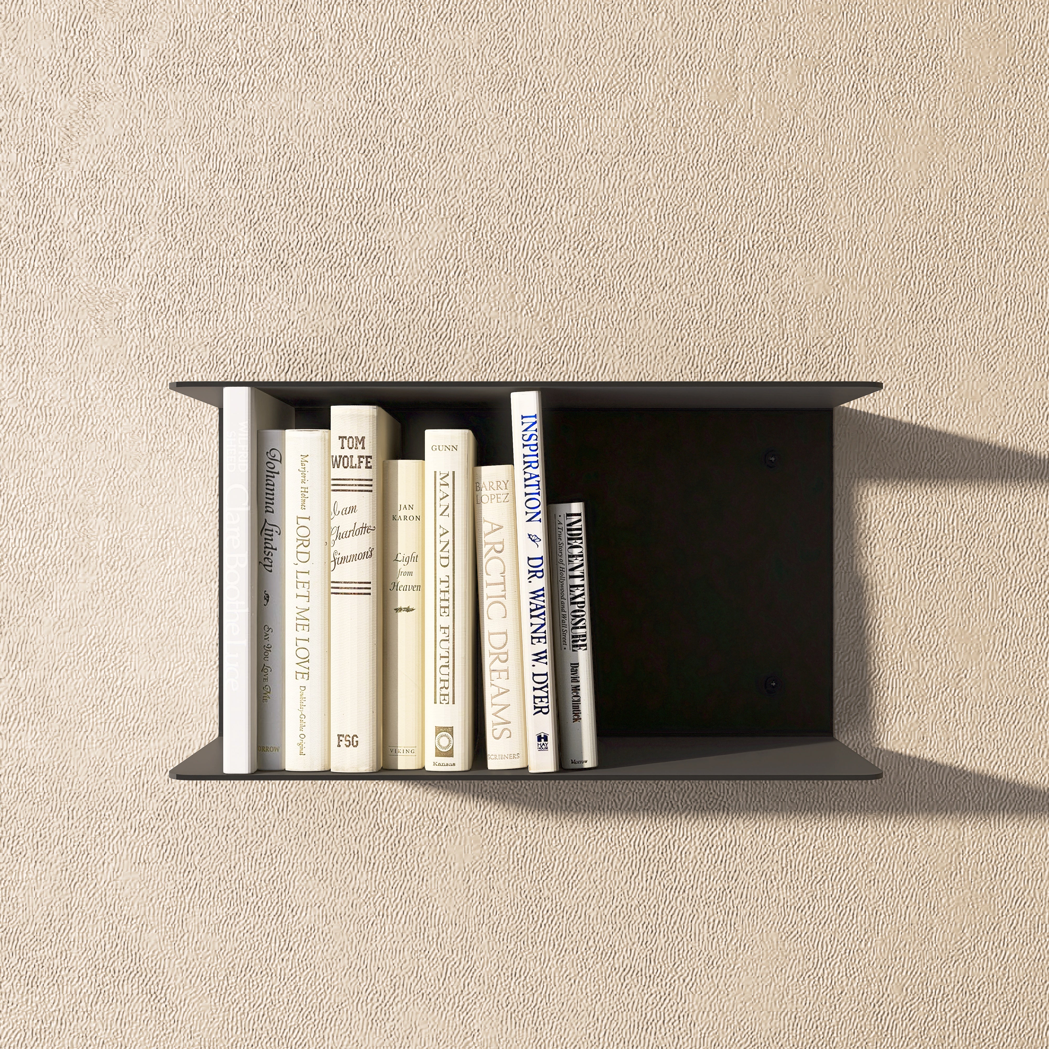 Etajera universala U-Shelf din aluminiu, design minimalist in forma de U, vopsita electrostatic, ideala pentru carti si obiecte decorative