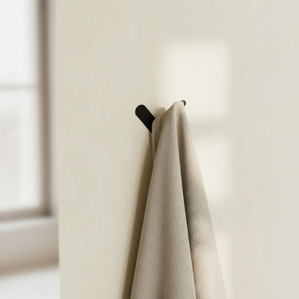 Agățătoare HANG din aluminiu vopsit electrostatic pentru prosop în baie. Design minimalist, montare simplă. Rezistentă și durabilă.
