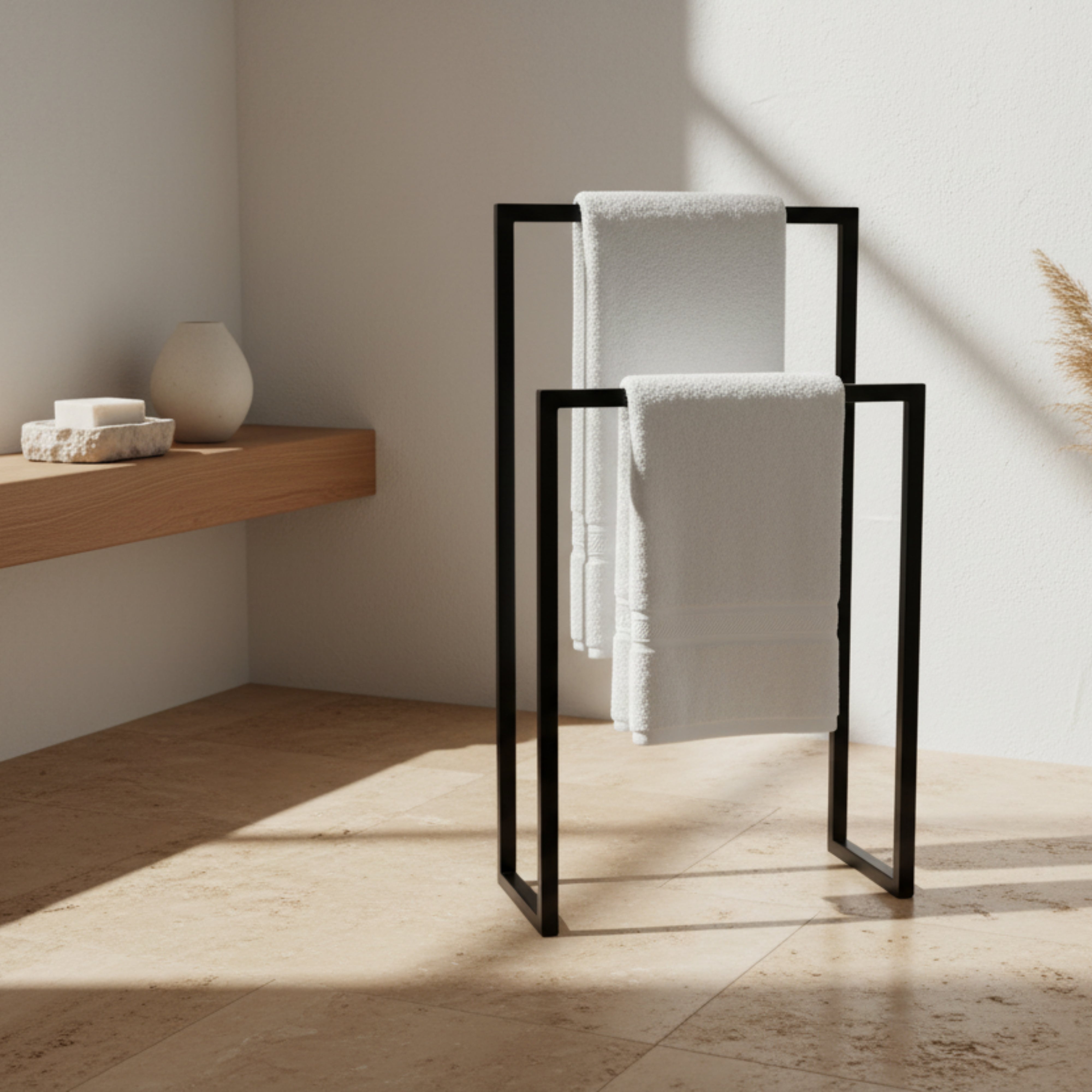  DUO suport prosoape vopsit electrostatic - rezistent la umezeală, finisaj uniform mat texturat

