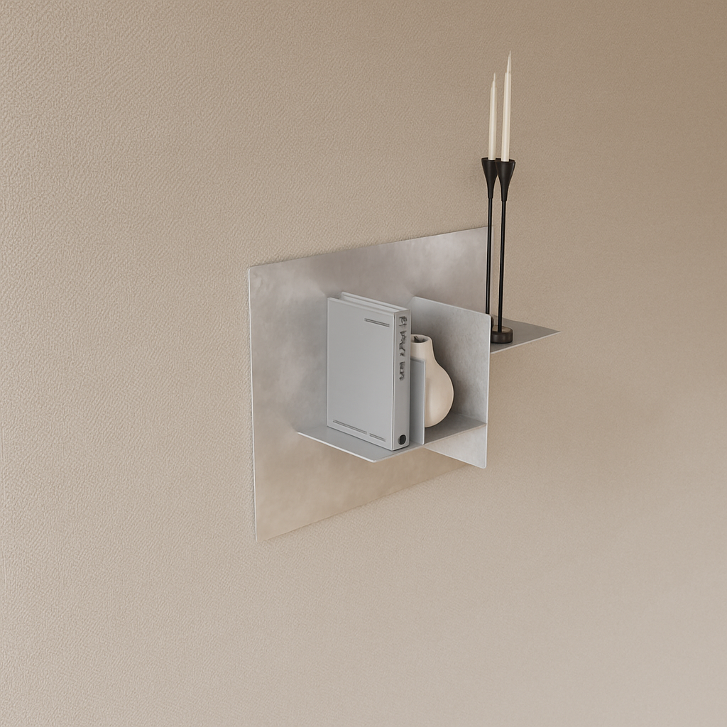 Realizat integral din aluminiu finisat manual si nevopsit, pastreaza textura naturala a metalului, cu nuante si reflexii subtile ce fac fiecare piesa unica.