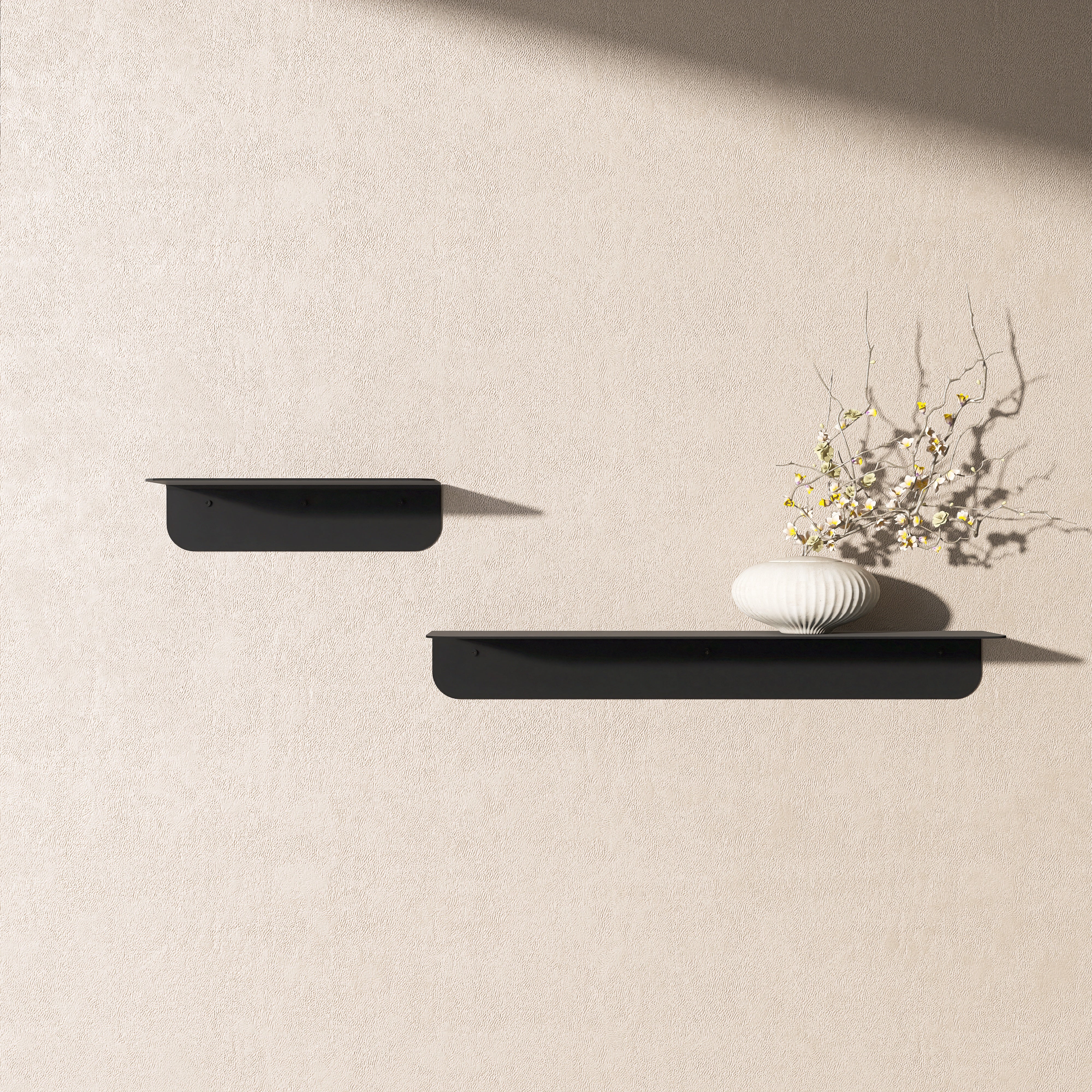 Etajera metalica Fly din aluminiu vopsit electrostatic, design minimalist, ideala pentru living, baie si hol. 