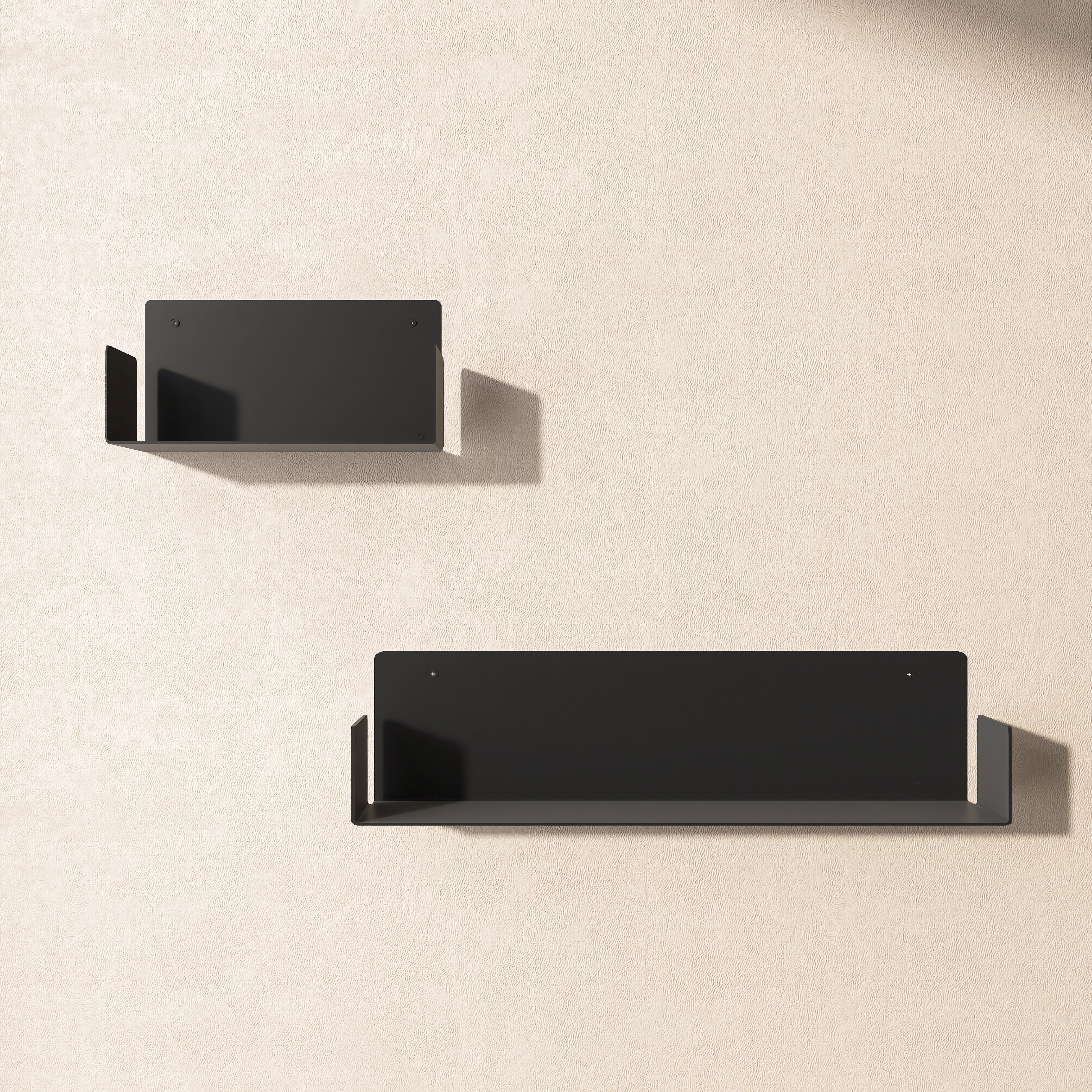 Etajera metalica Fold din aluminiu, vopsita electrostatic, cu design minimalist si margini laterale, ideala pentru carti si decoratiuni