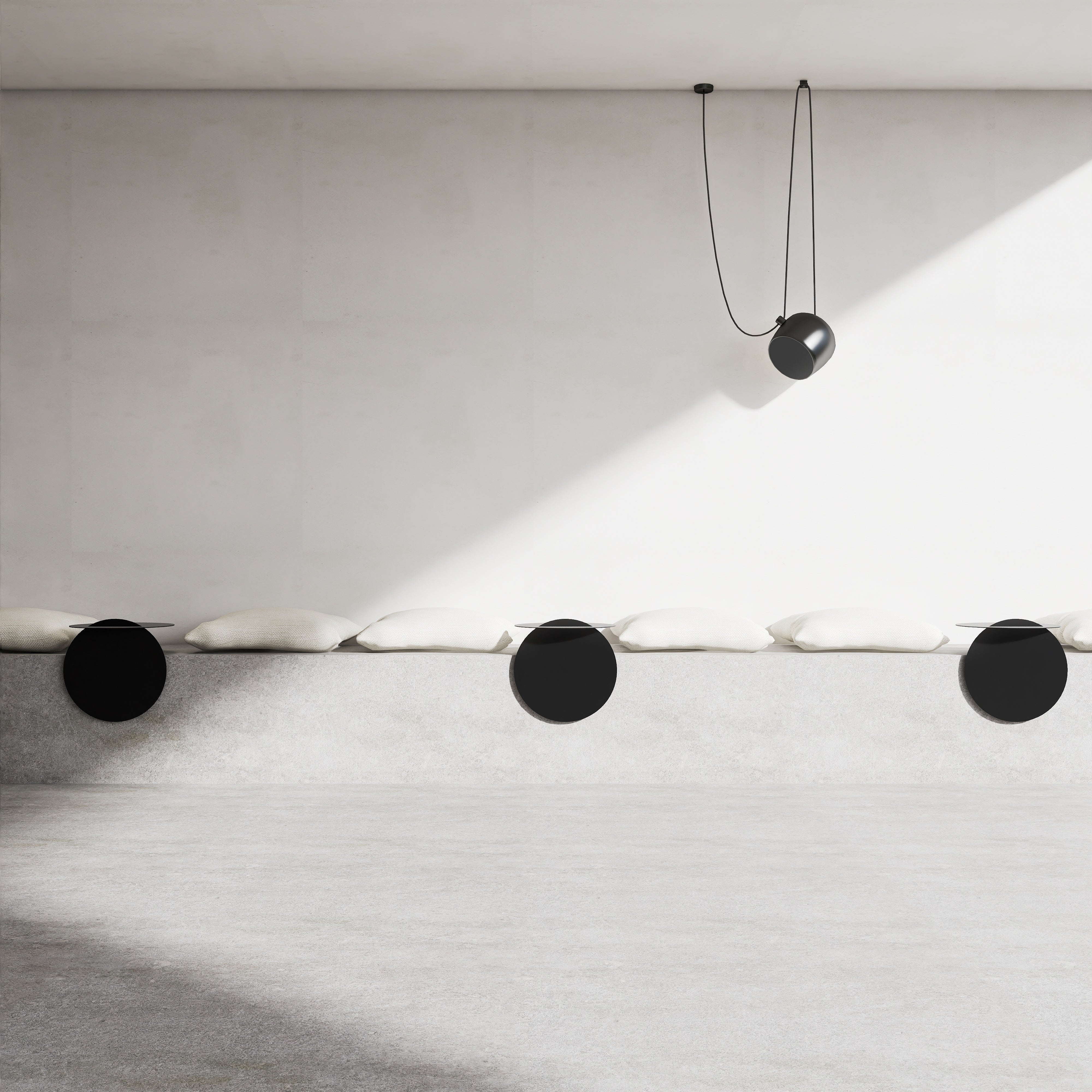 Detaliu finisaj texturat al măsuței metalice FLOATING GEOMETRY 2 mono