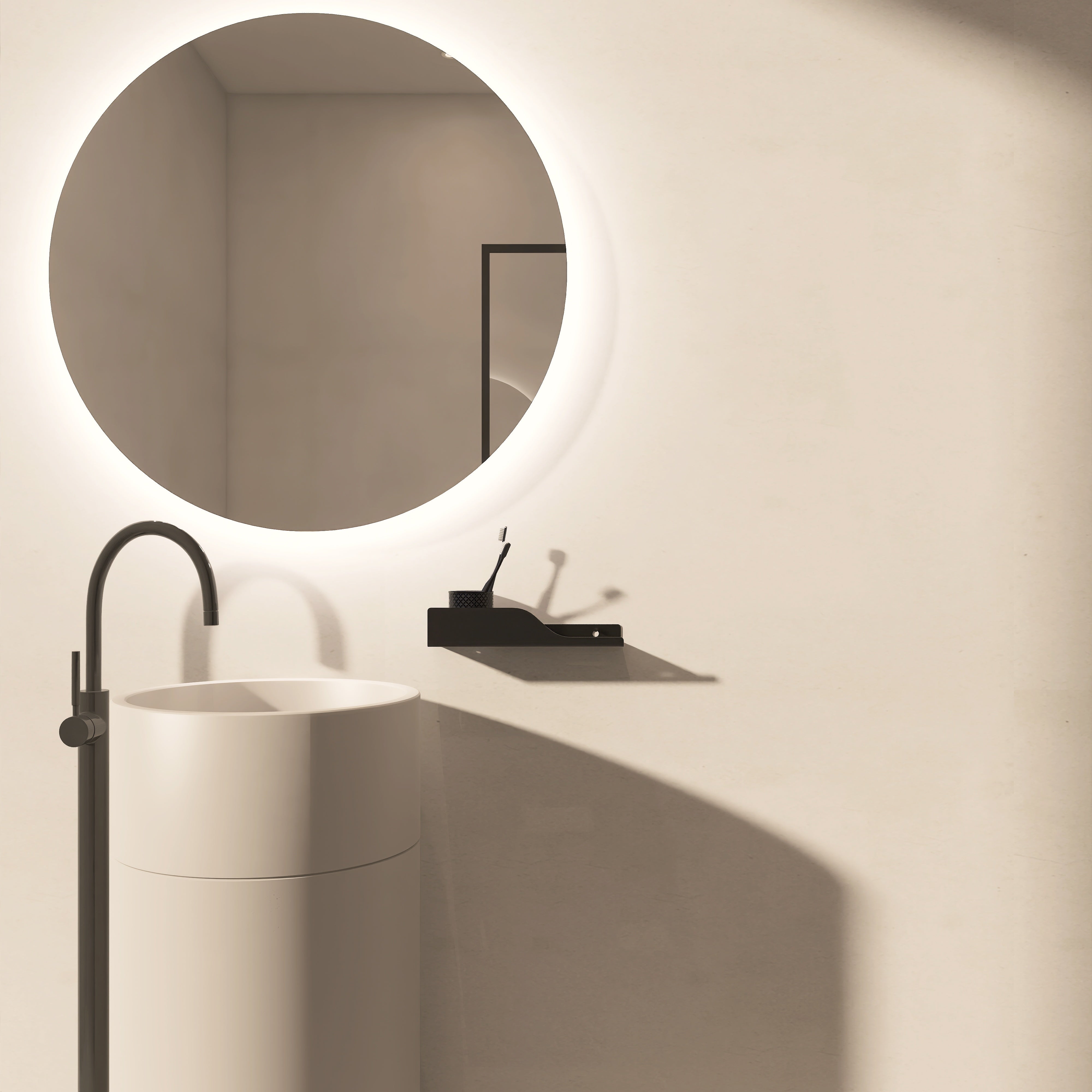 Polita metalica de baie WAVE 1 – raft elegant din aluminiu, ideal ca etajera moderna si suport pentru produse de igiena, potrivit pentru o baie organizata si minimalista.

