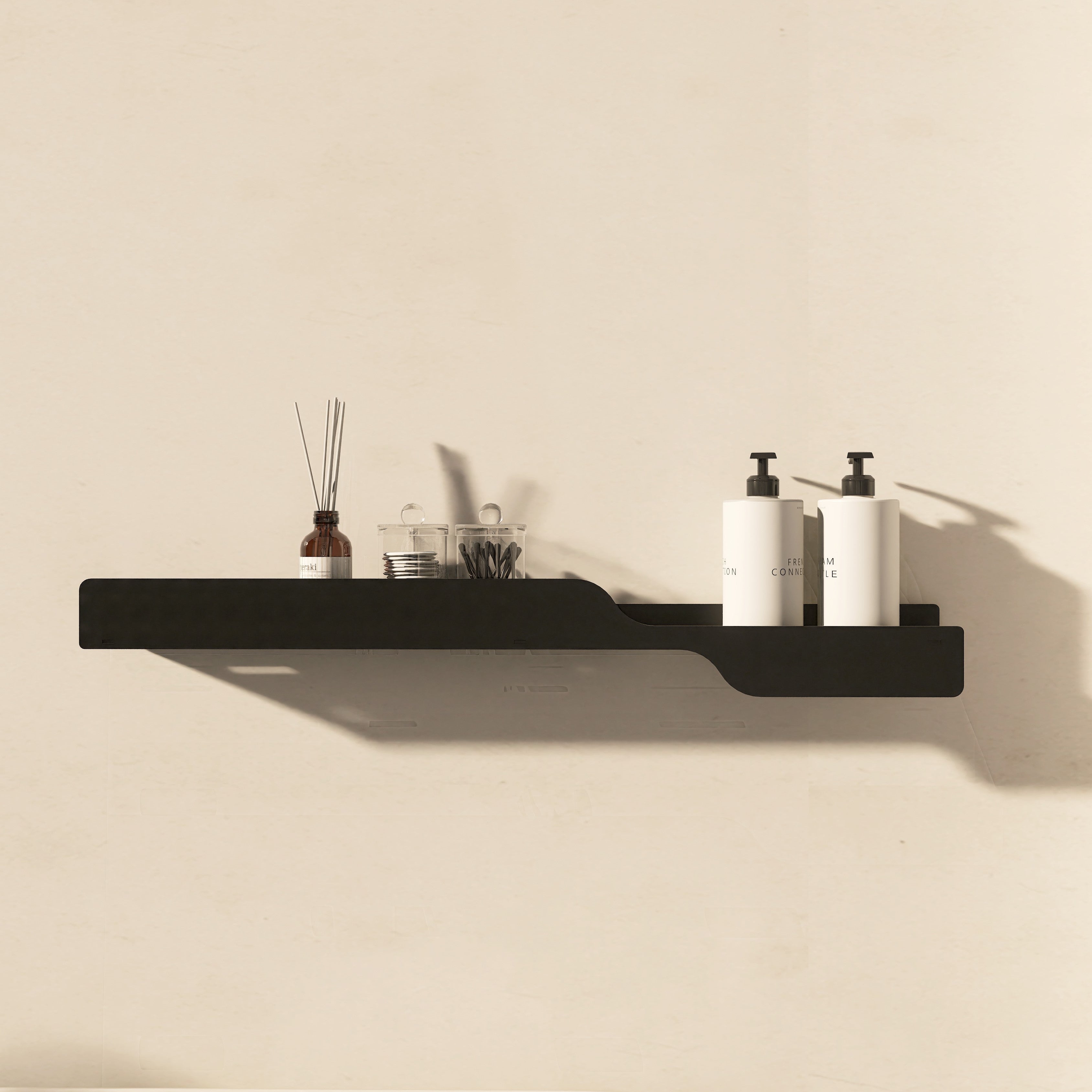 Polita metalica de baie WAVE 3 – etajera eleganta din aluminiu, ideala ca suport modern pentru produse de igiena, perfecta pentru organizarea eficienta si stilata a baii.

