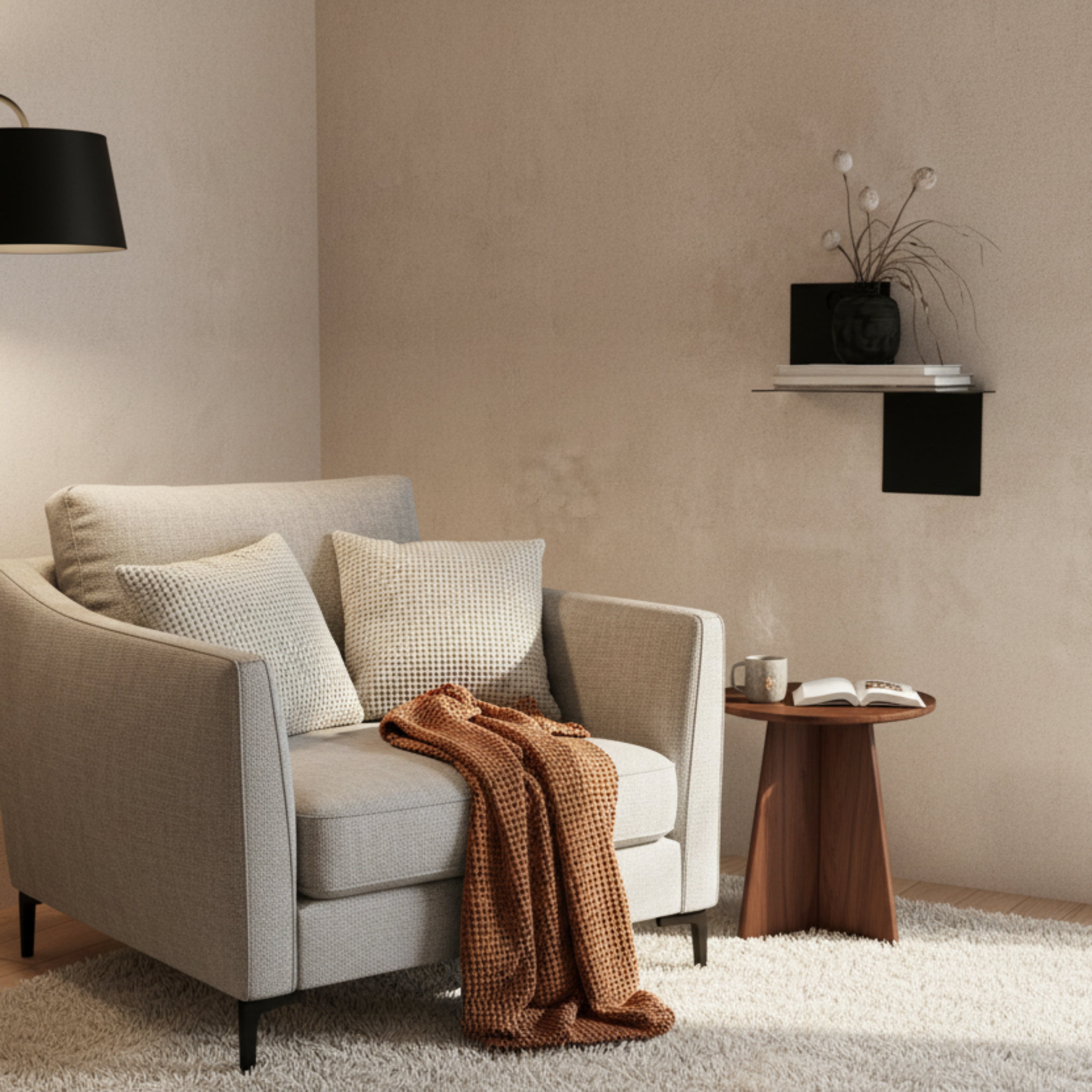 Poliță CUBE pentru living - ideală pentru plante, cărți și decorațiuni